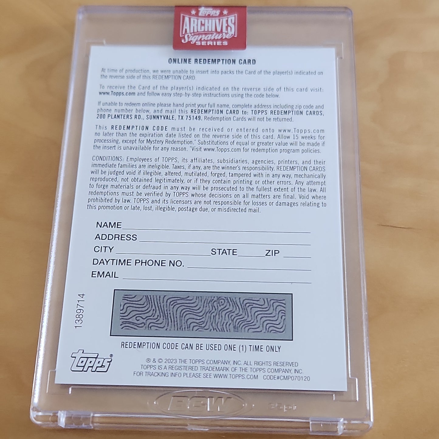 Topps Archives Signature Series Redemption Card Eddie Rosario Auto #BBA-ER