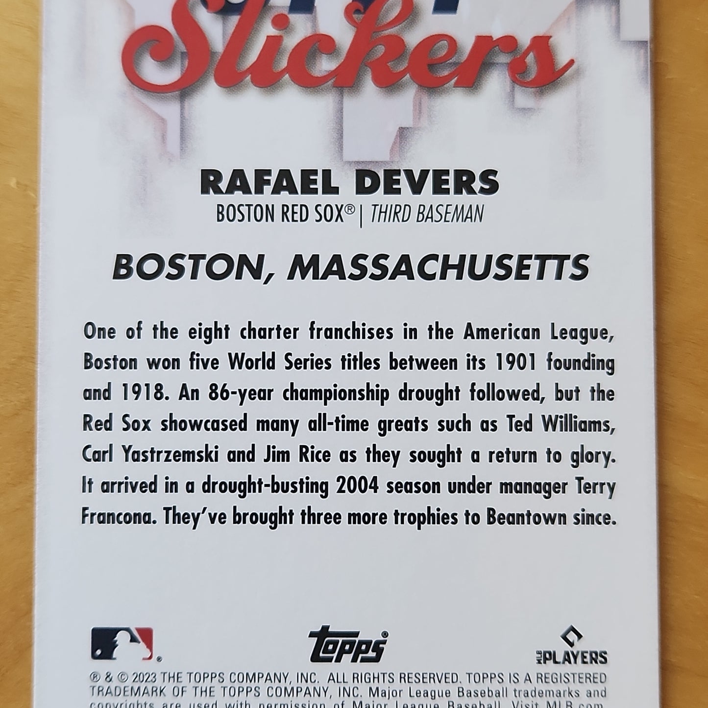 2023 Topps Big League Rafael Devers City Slickers insert #CS-3 Boston Red Sox