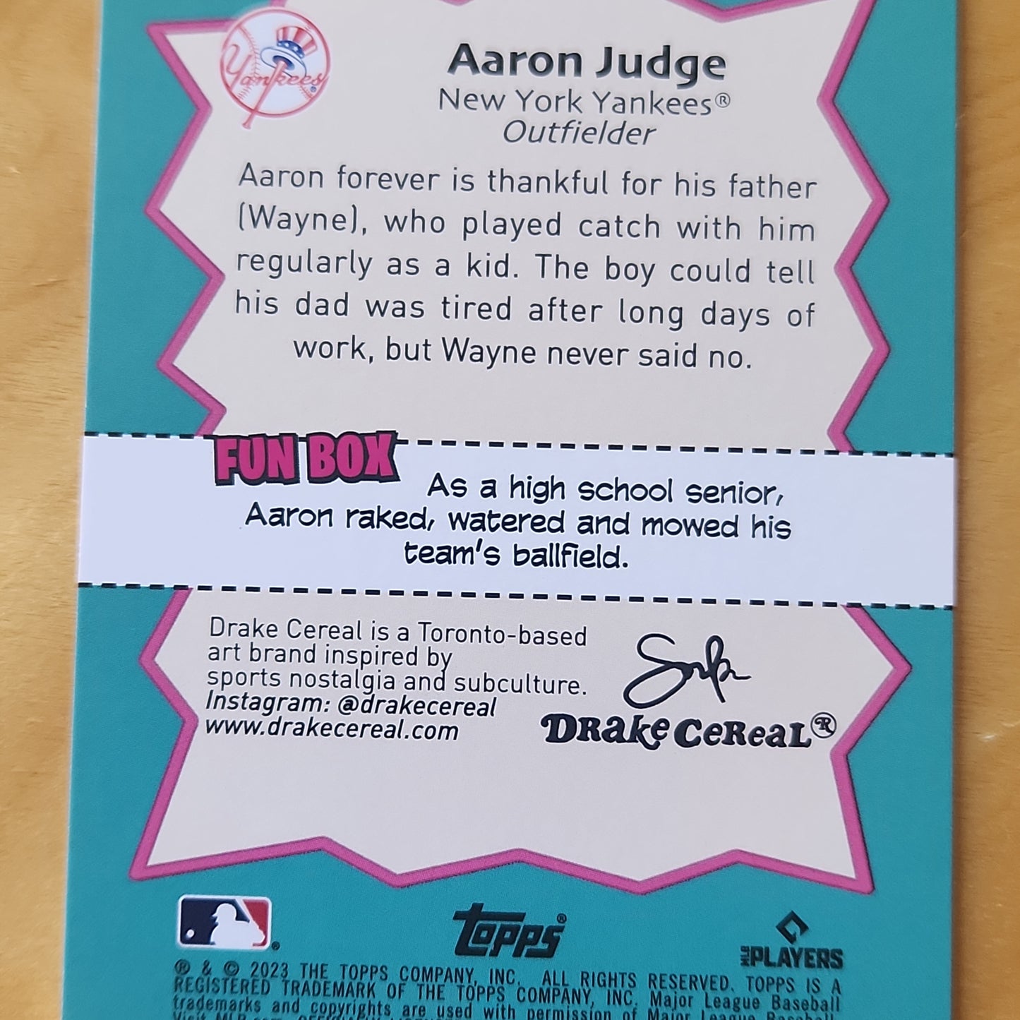 2023 Topps Big League Aaron Judge Big Leuguers insert #BL-13 New York Yankees