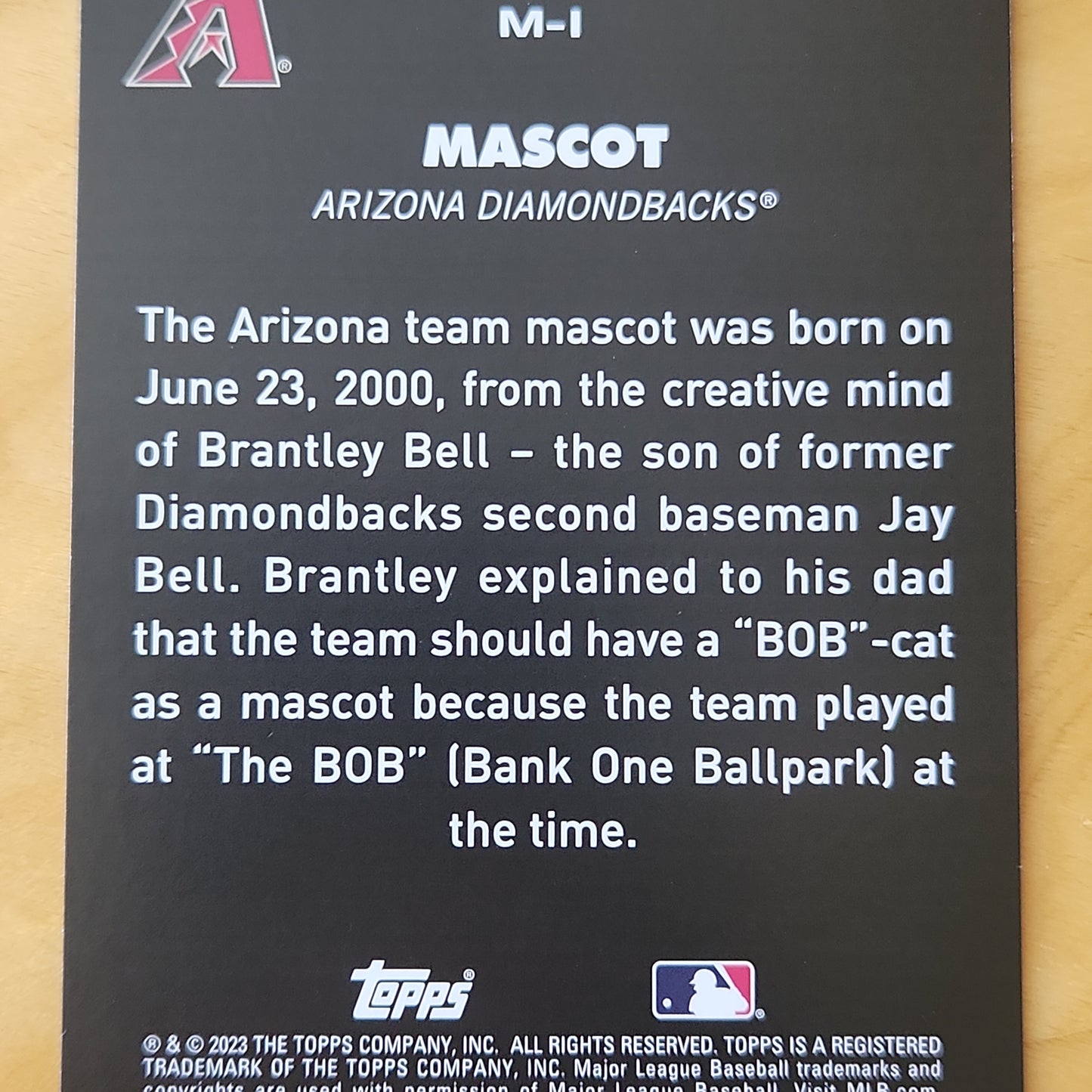 2023 Topps Big League Mascot Arizona DiamondBacks insert #M-1 Arizona Diamondbacks