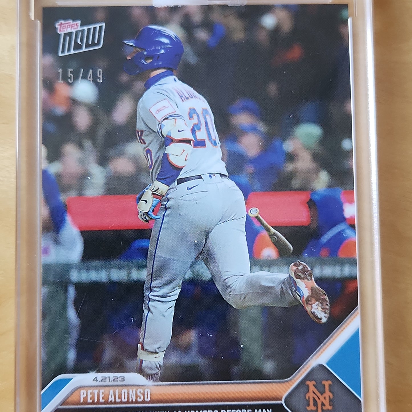 2023 Topps Now Pete Alonso Blue Parallel 15/49 #164 New York Mets