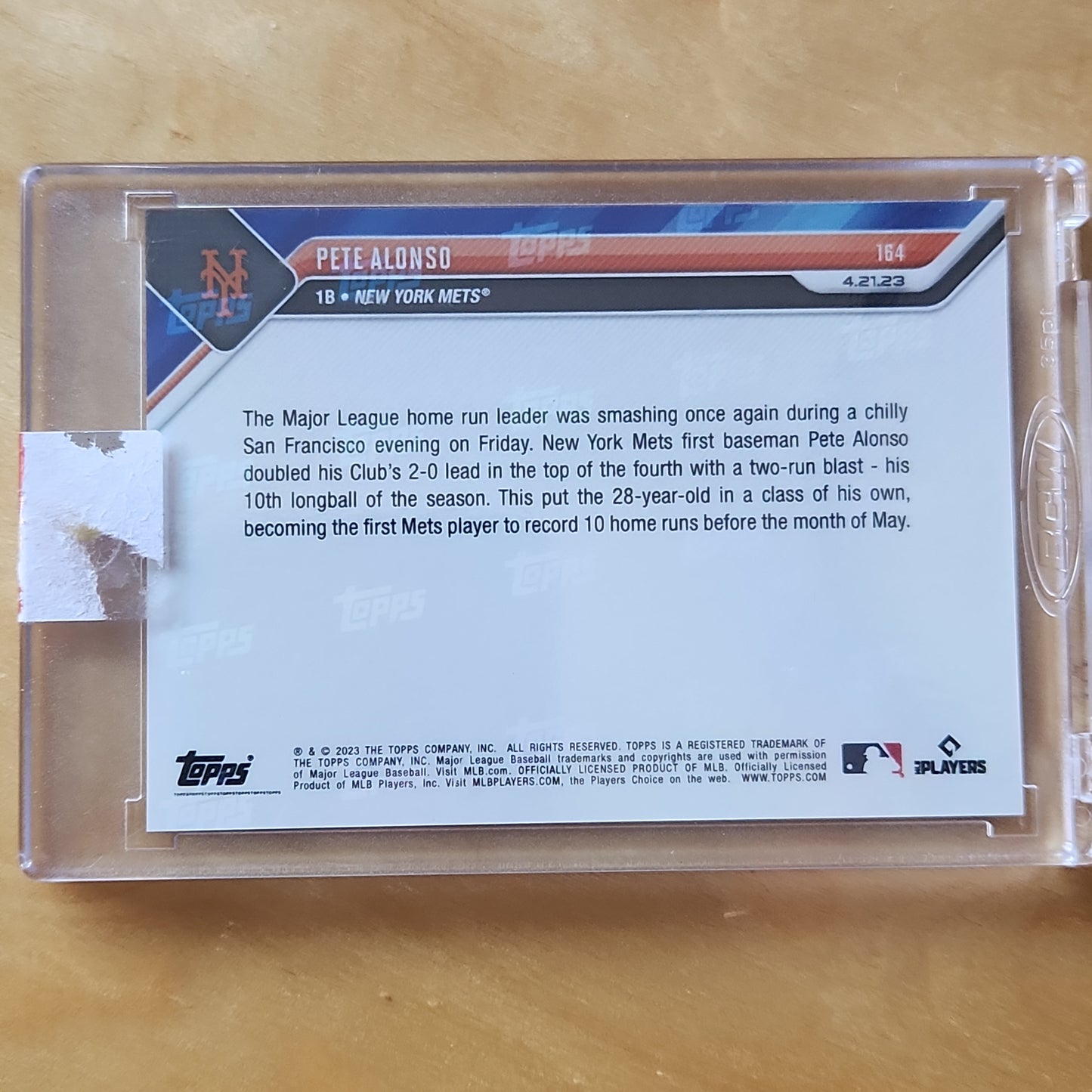 2023 Topps Now Pete Alonso Blue Parallel 15/49 #164 New York Mets