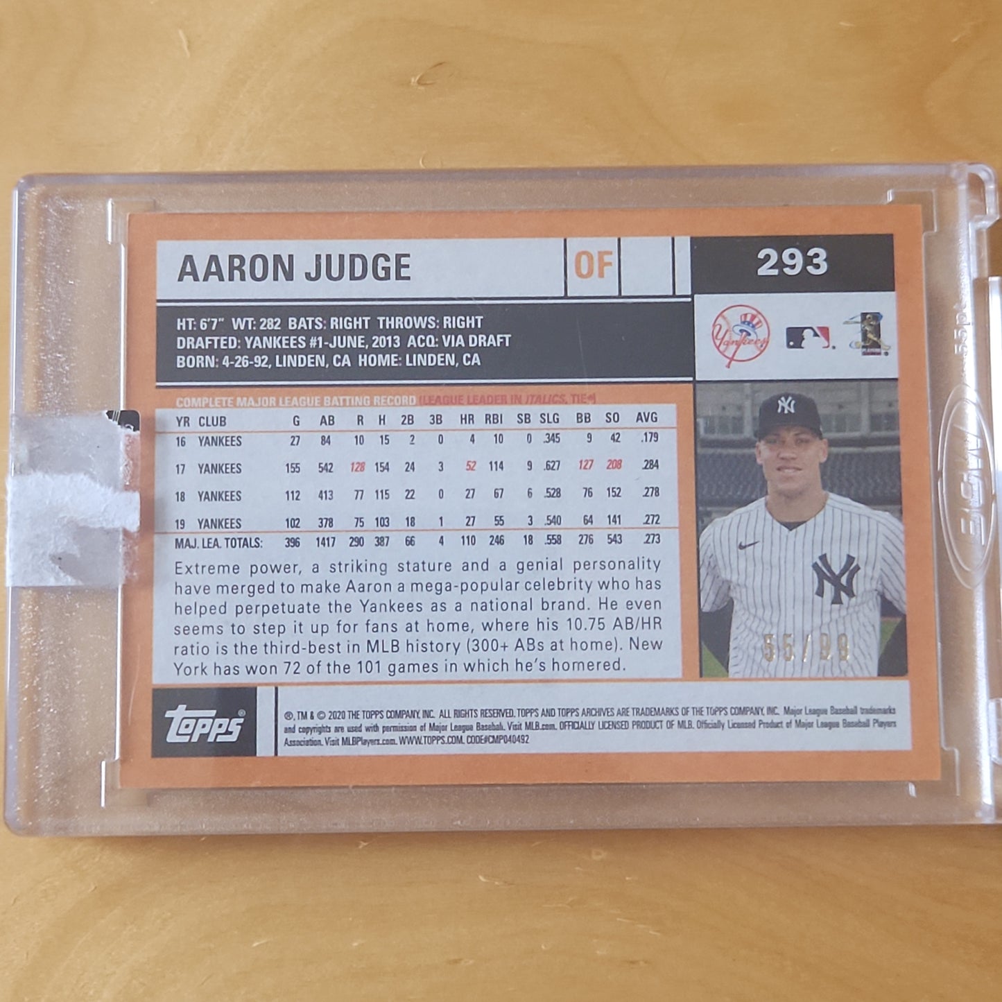 2020 Topps Archives Silver Red and Blue 55/99 #293 New York Yankees