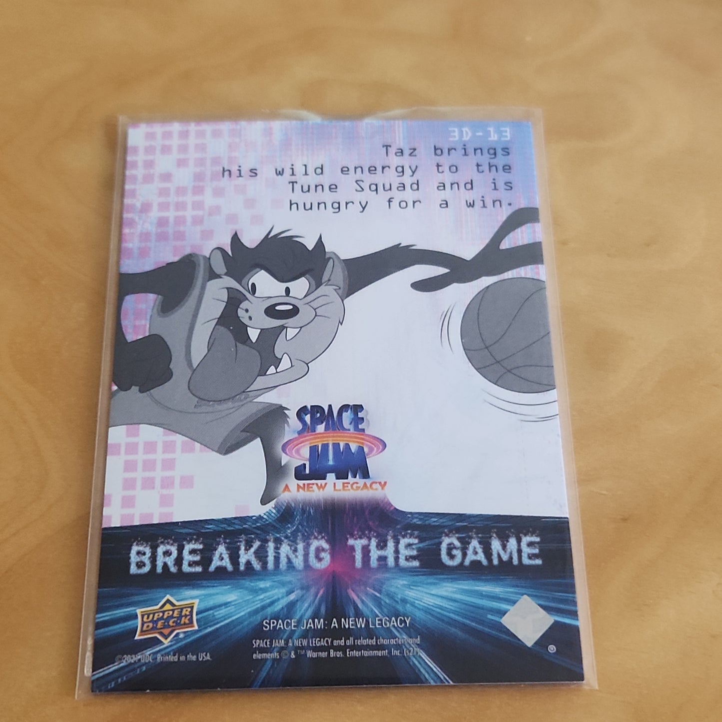Upper Deck Space Jam A New Legacy Breaking The Game Taz #3D-13