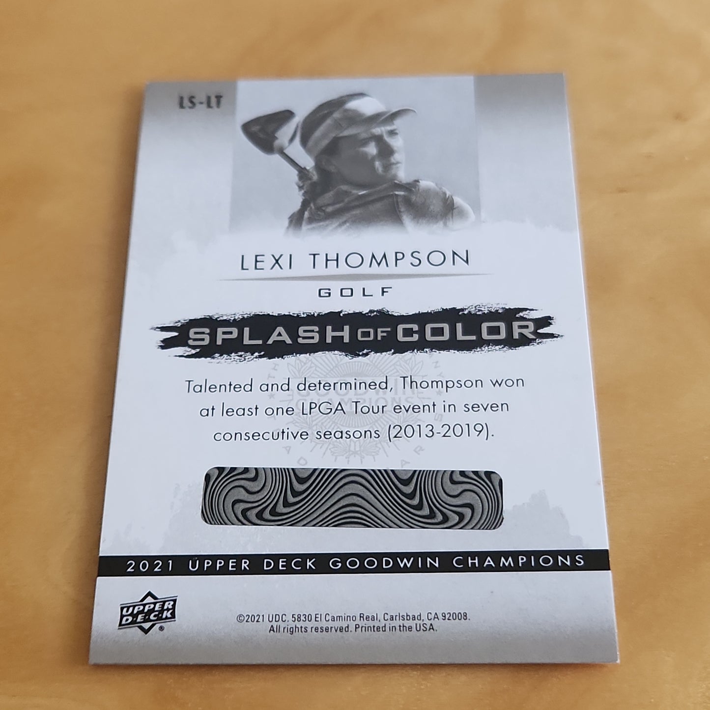 Upper Deck Holo 3-D Splash Of Color Goodwin Champions Lexi Thompson #LS-LT