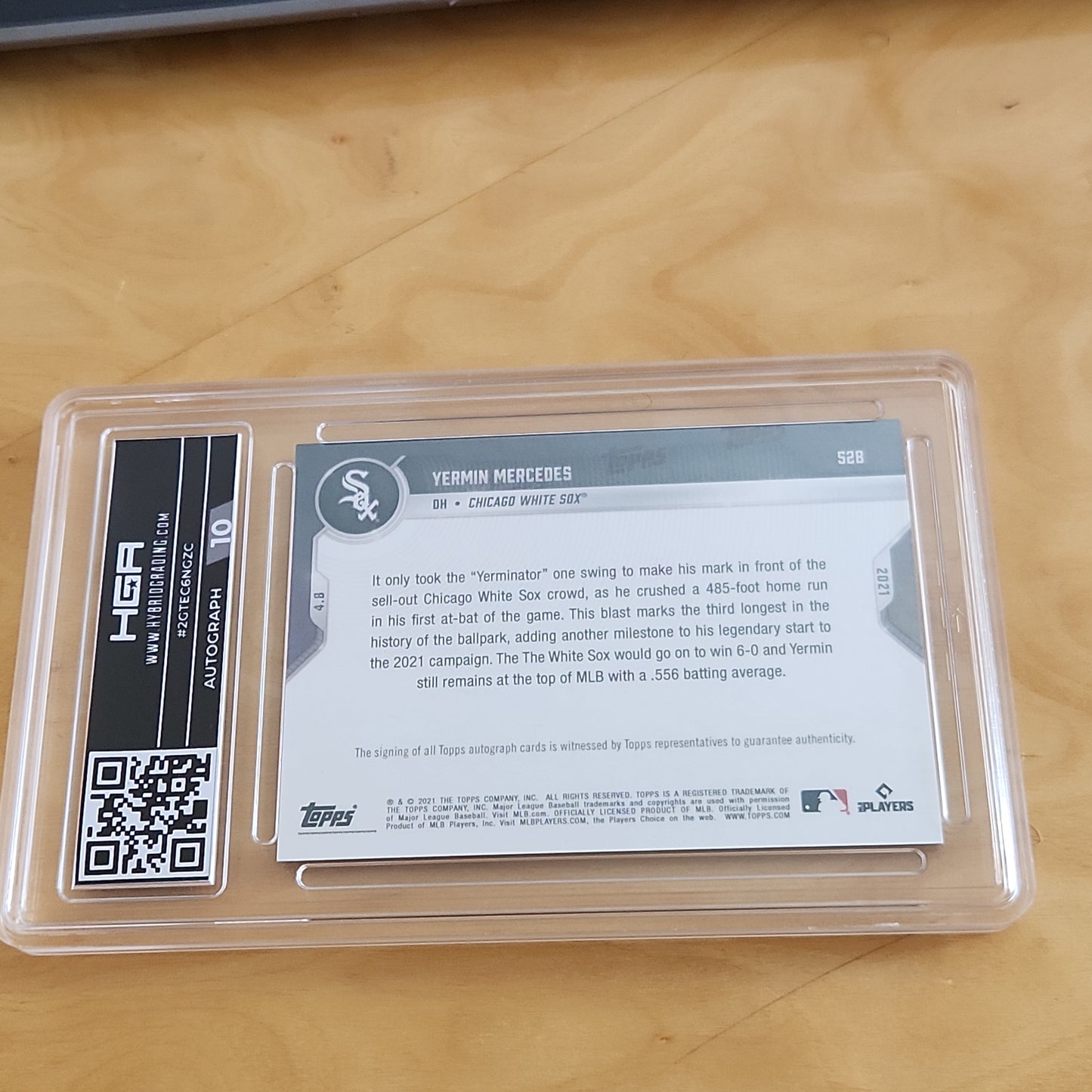 Graded HGA Mint 9.0 Topps Now Blue Yermin Mercedes RC Auto 37/49 #52B