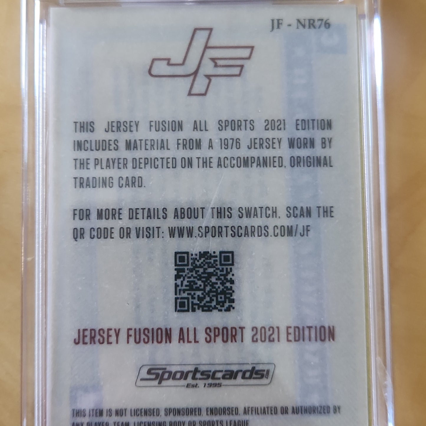 Sports Cards Jersey Fusion All Sports 2021 Topps Nolan Ryan Game Used Patch ##JFNR76