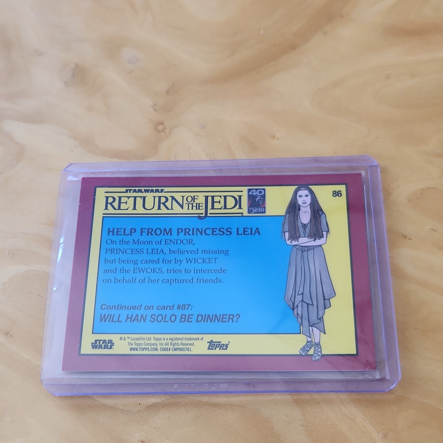 Topps Aqua Saphire Star Wars Return Of The Jedi Help From Princess Leia 34/75 #86