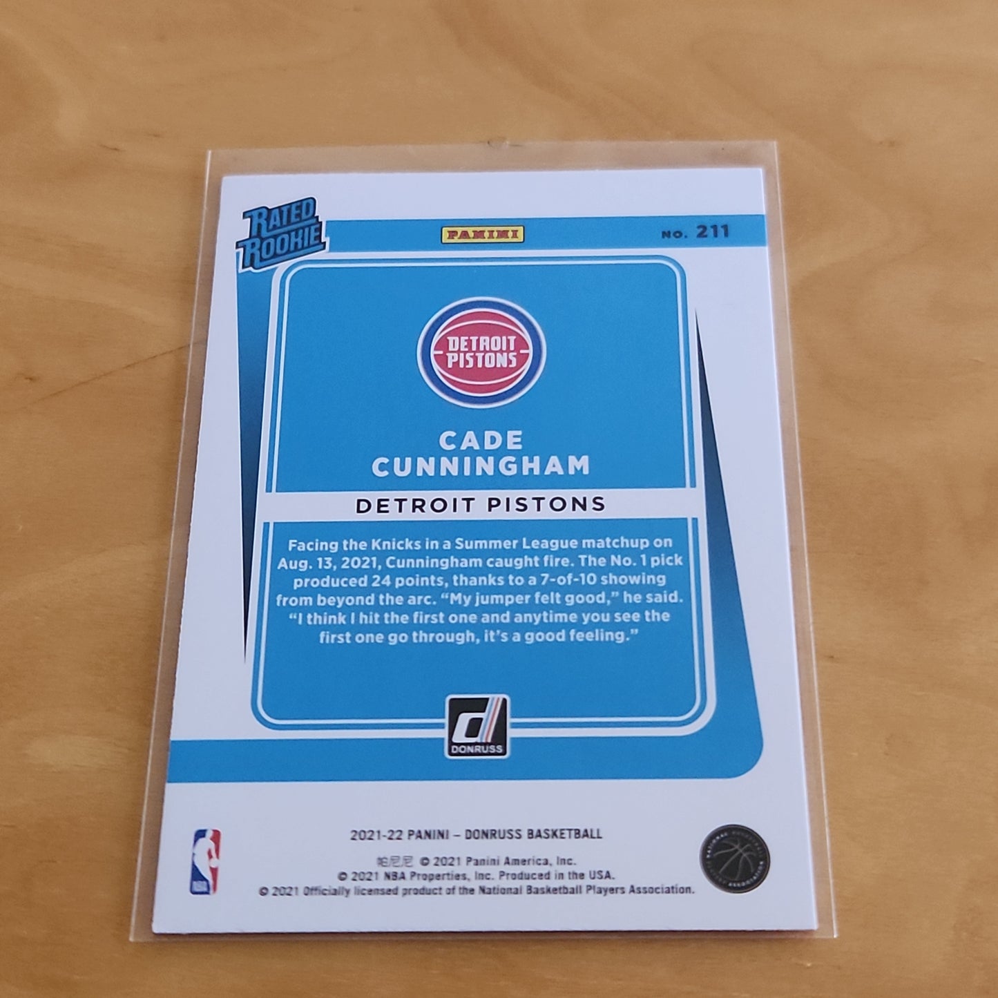 Panini Donruss Rated Rookie Holo Orange Parrelle Cade Cunningham #211