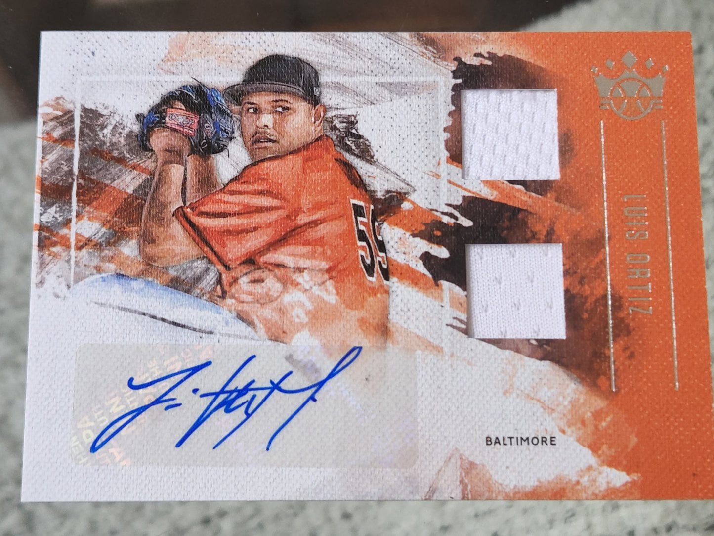 Panini Diamond Kings Luis Ortiz auto Autographs Blue Ink No.DMS-LO rookie card