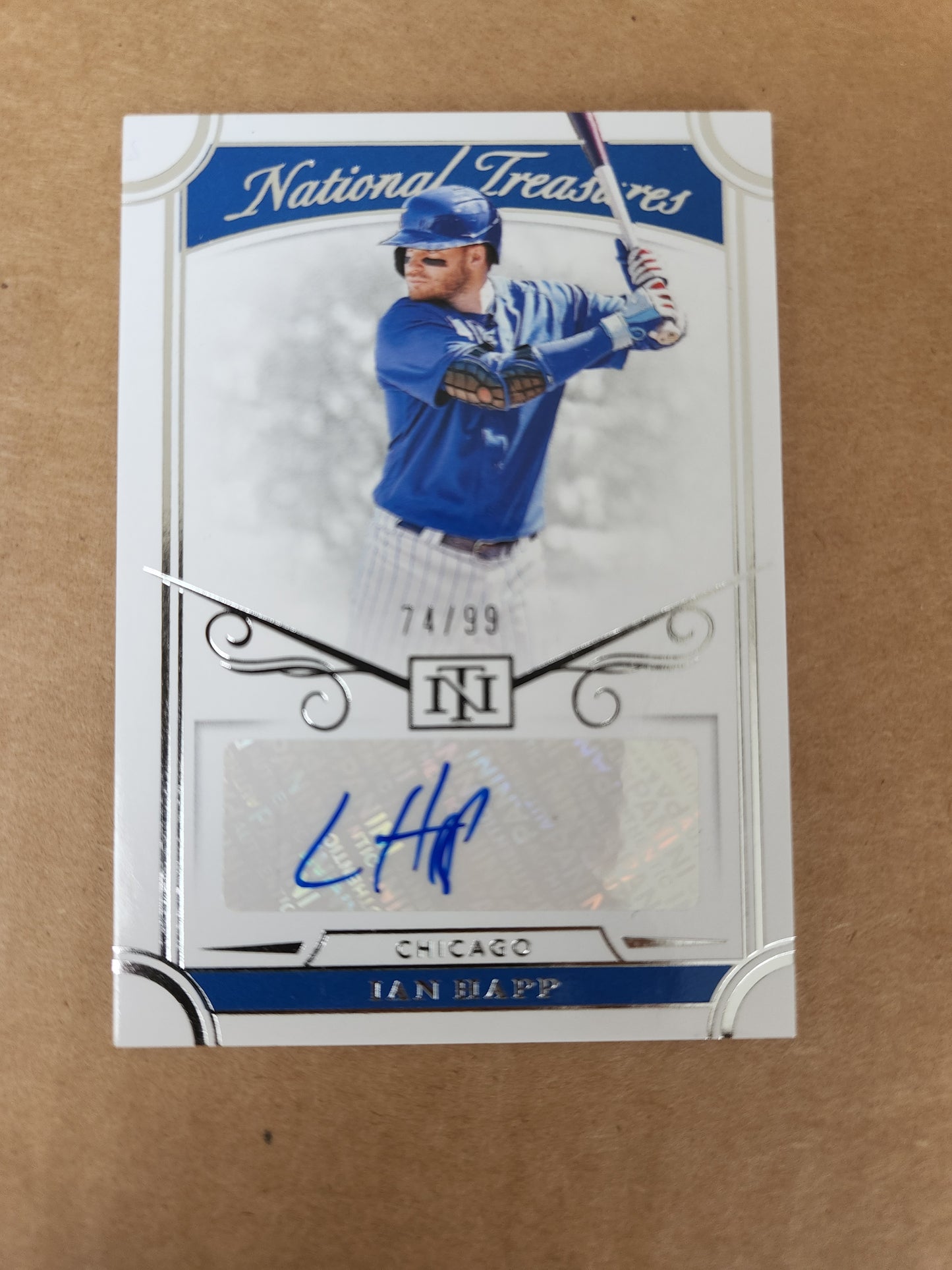 Panini National Treasures Ian Happ auto Autographs Blue Ink No. S-IH rookie card 74/99