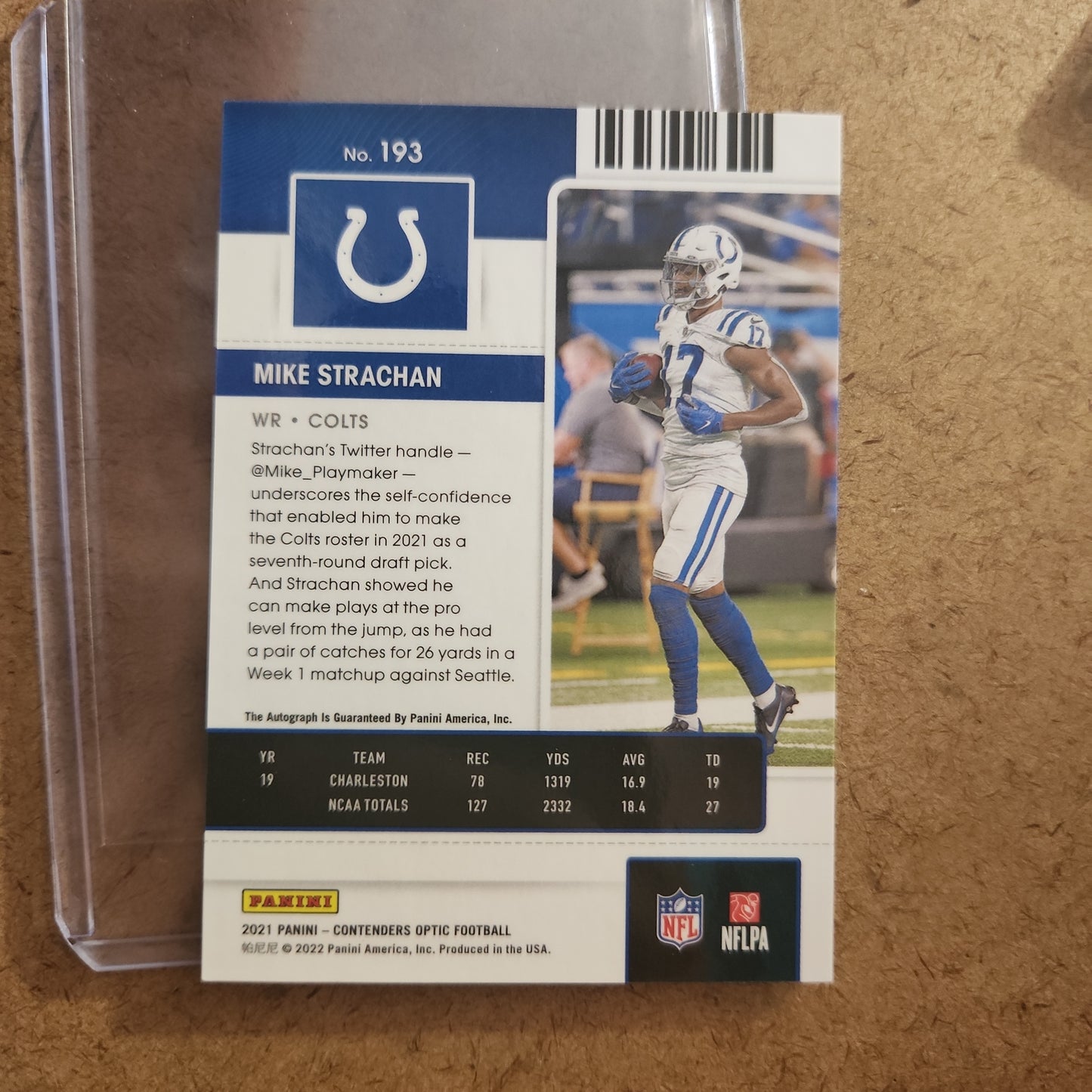 Panini Rookie Ticket Contenders Optic 2021 Mike Strachan RC Auto #193