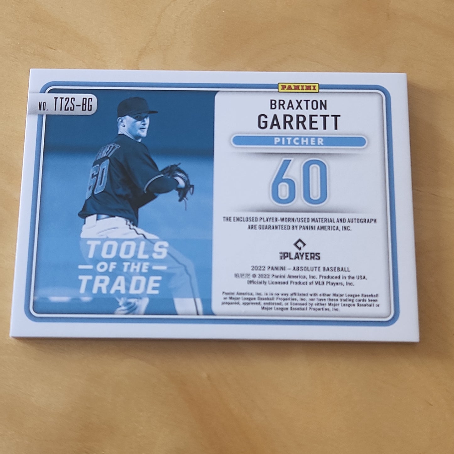 Panini Absolution Baseball Tools Of The Trade Relic Auto Braxton Garrett #TT2S-BG