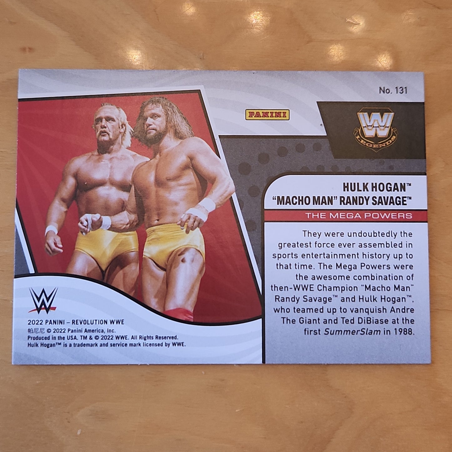 Panini Revolution THE MEGA POWERS Hulk Hogan and "Macho Man" Randy Savage #131