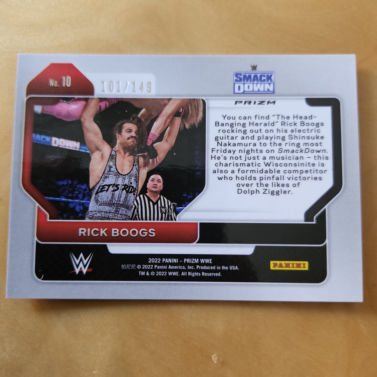 Panini Prizm Purple Parallel WWE Smash Down Rick Boogs 101/149 #10