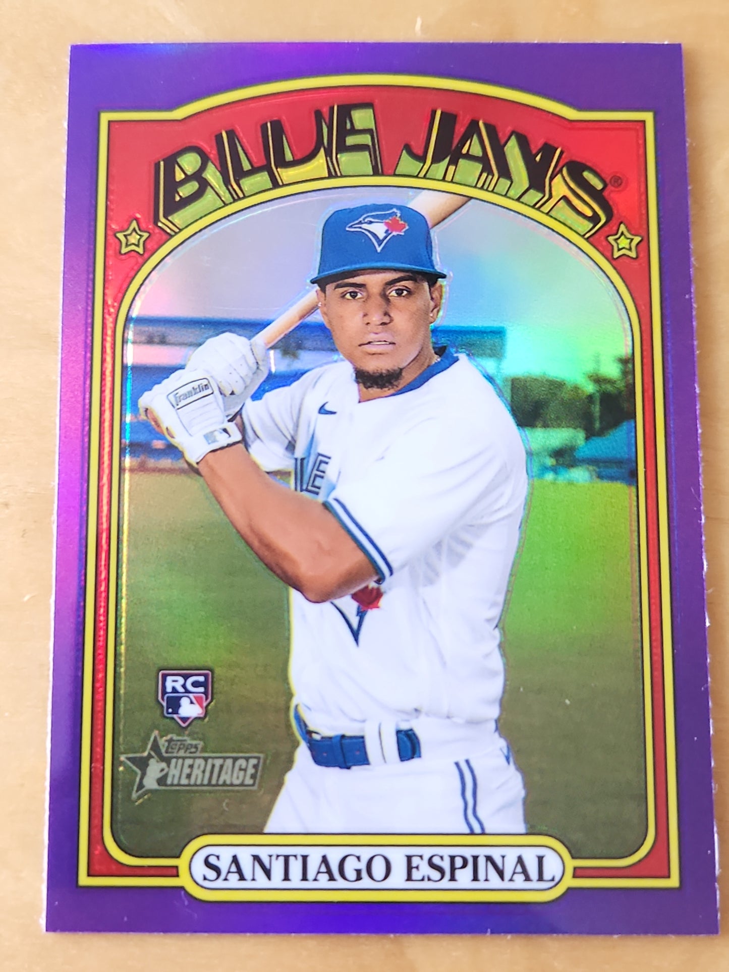 Topps Heritage Santiago Espinal  Purple Refractor Rookie #630