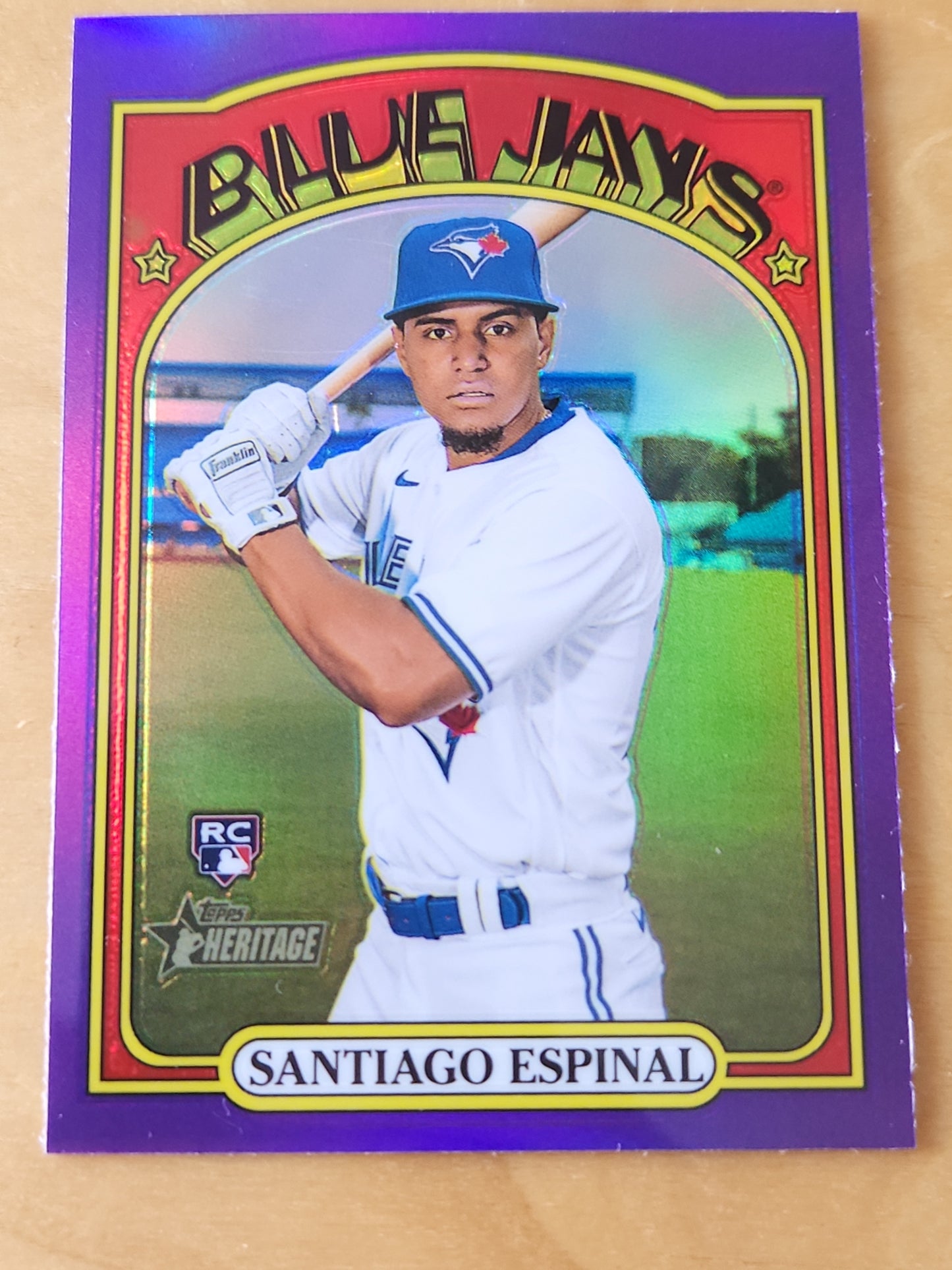Topps Heritage Santiago Espinal  Purple Refractor Rookie #630