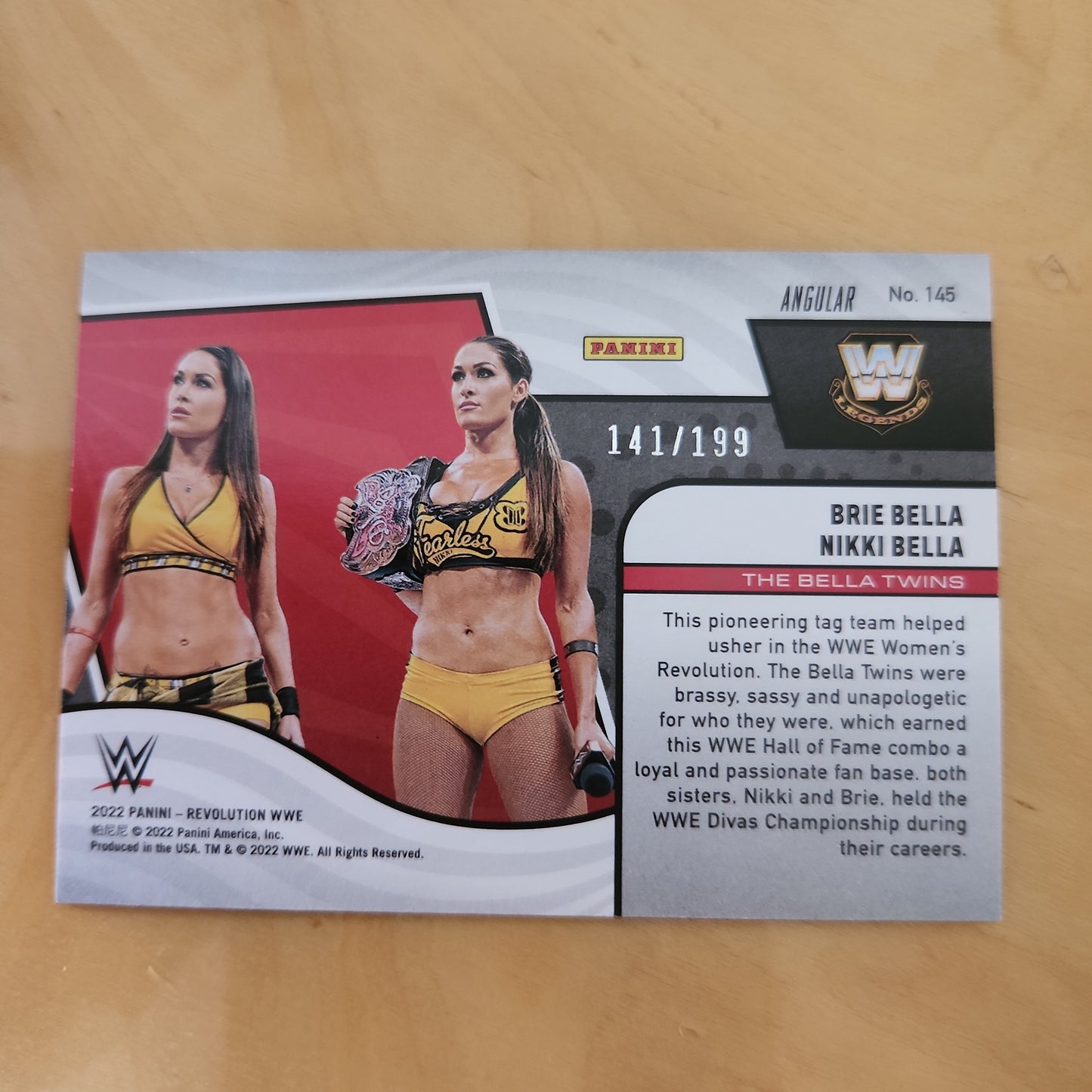 Panini Revlutions Angular Refractor The Bella Twins Brie Bella Nikki Bella 141/199 #145