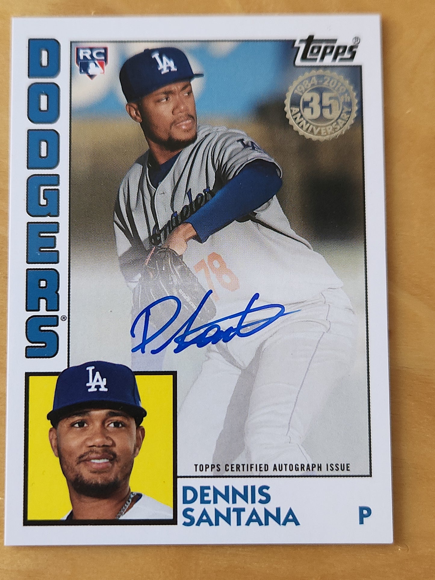 2019 Topps 35th Anniversey Dennis Santana AUTO Rookie #84R-DS