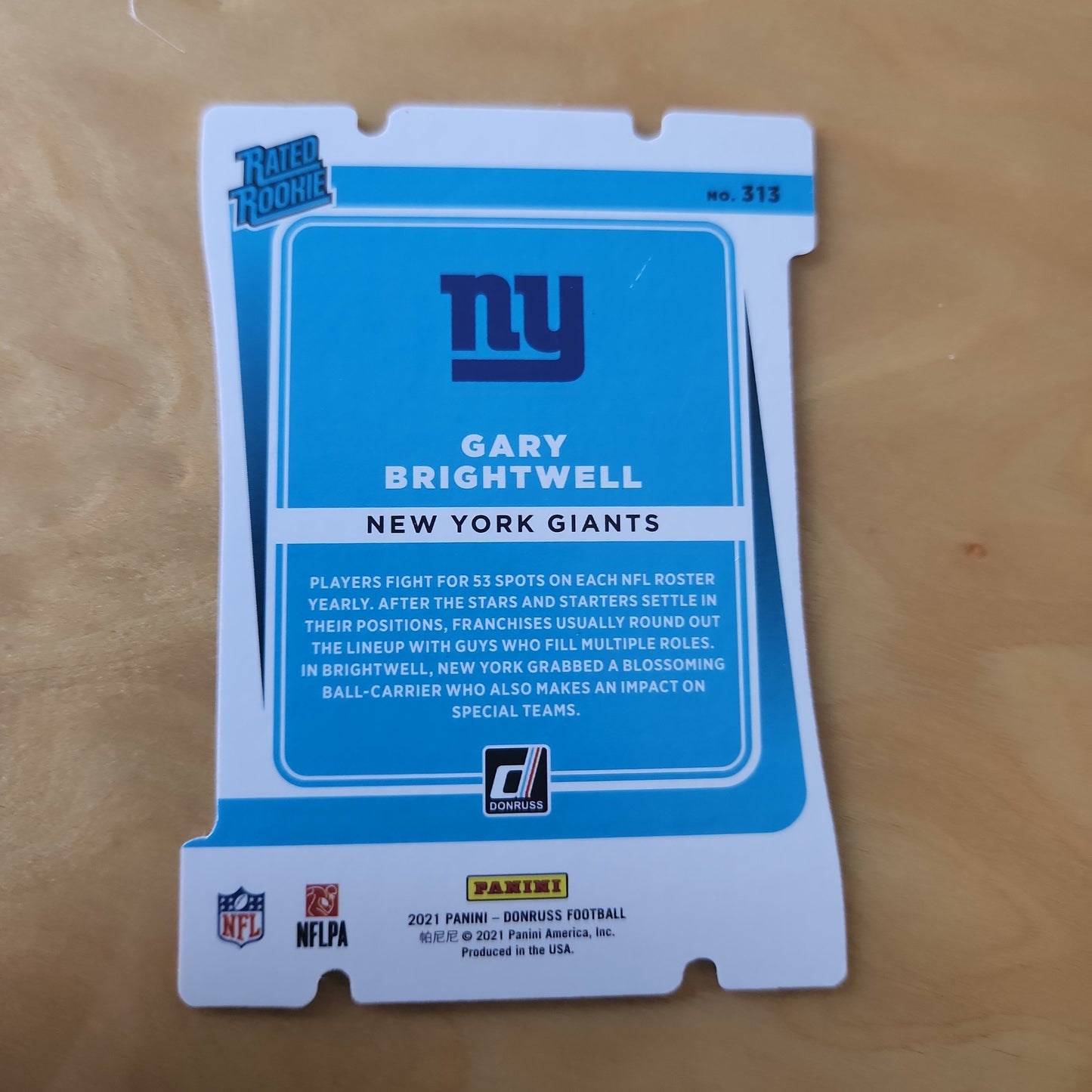 Panini Donruss Rated Rookie Dye Cut Holo Gary Brightwell 55/75 #313