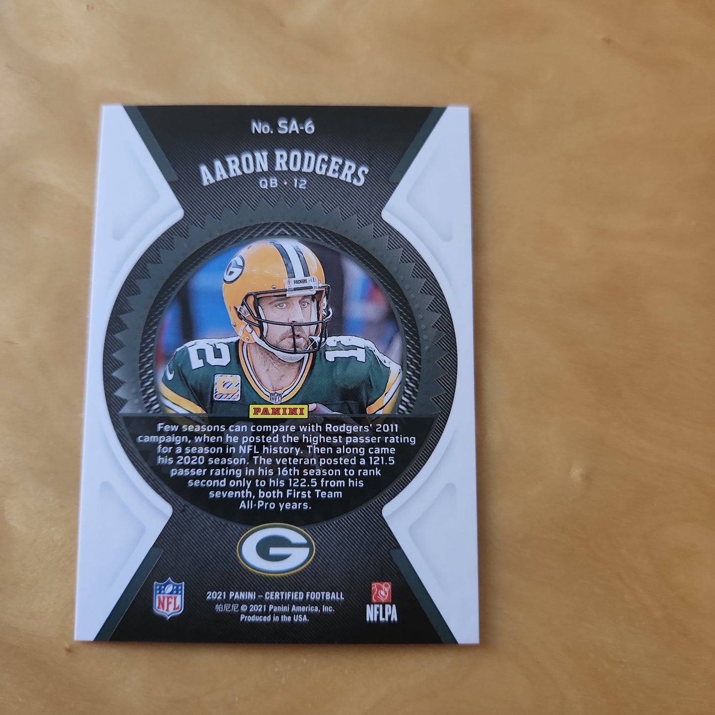 Panini Certified Seal Of Approval Gold Aaron Rodgers 15/25 #SA-6