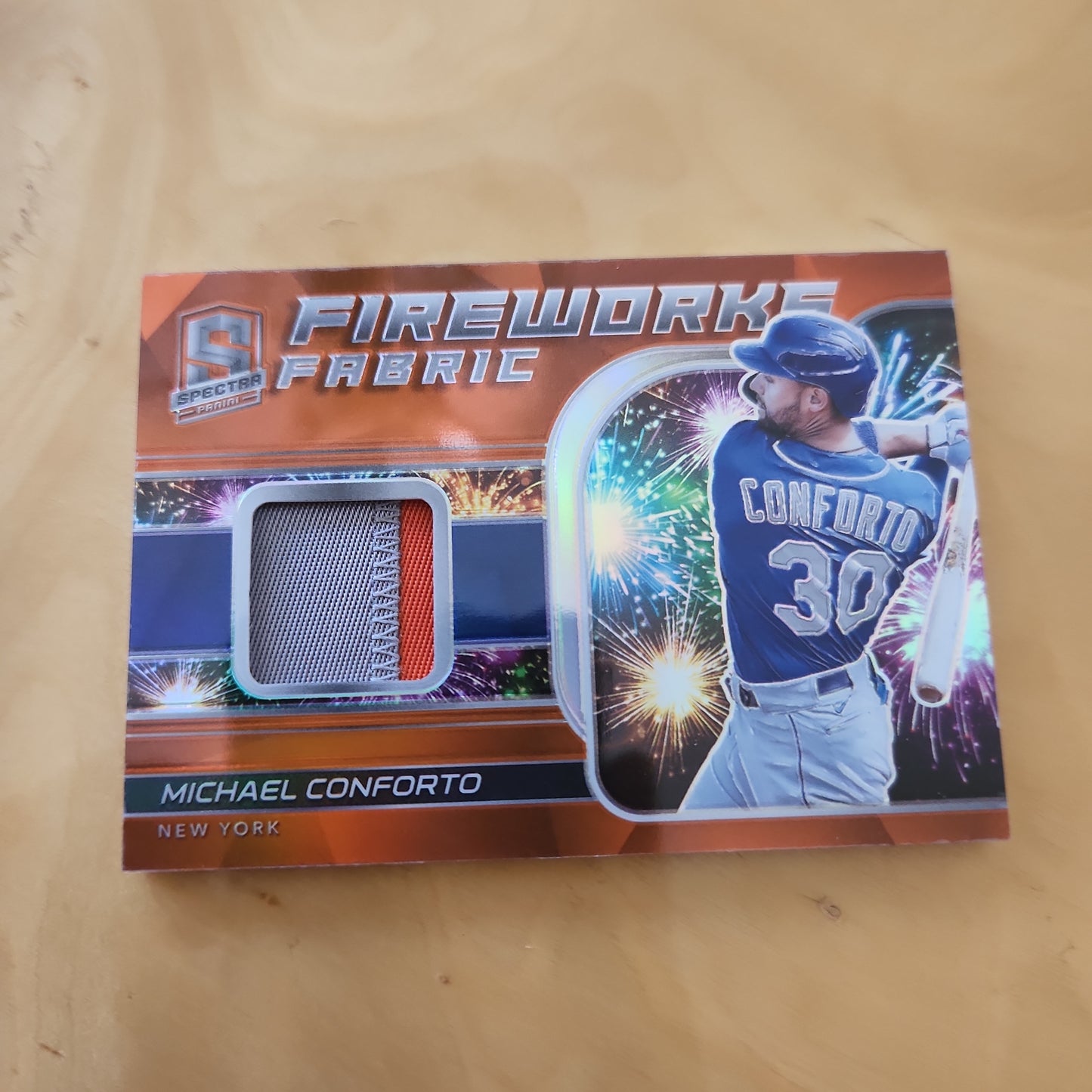 Panini Spectrr Firework Fabric Michel Conforto Patch 10/15 #FF-MC