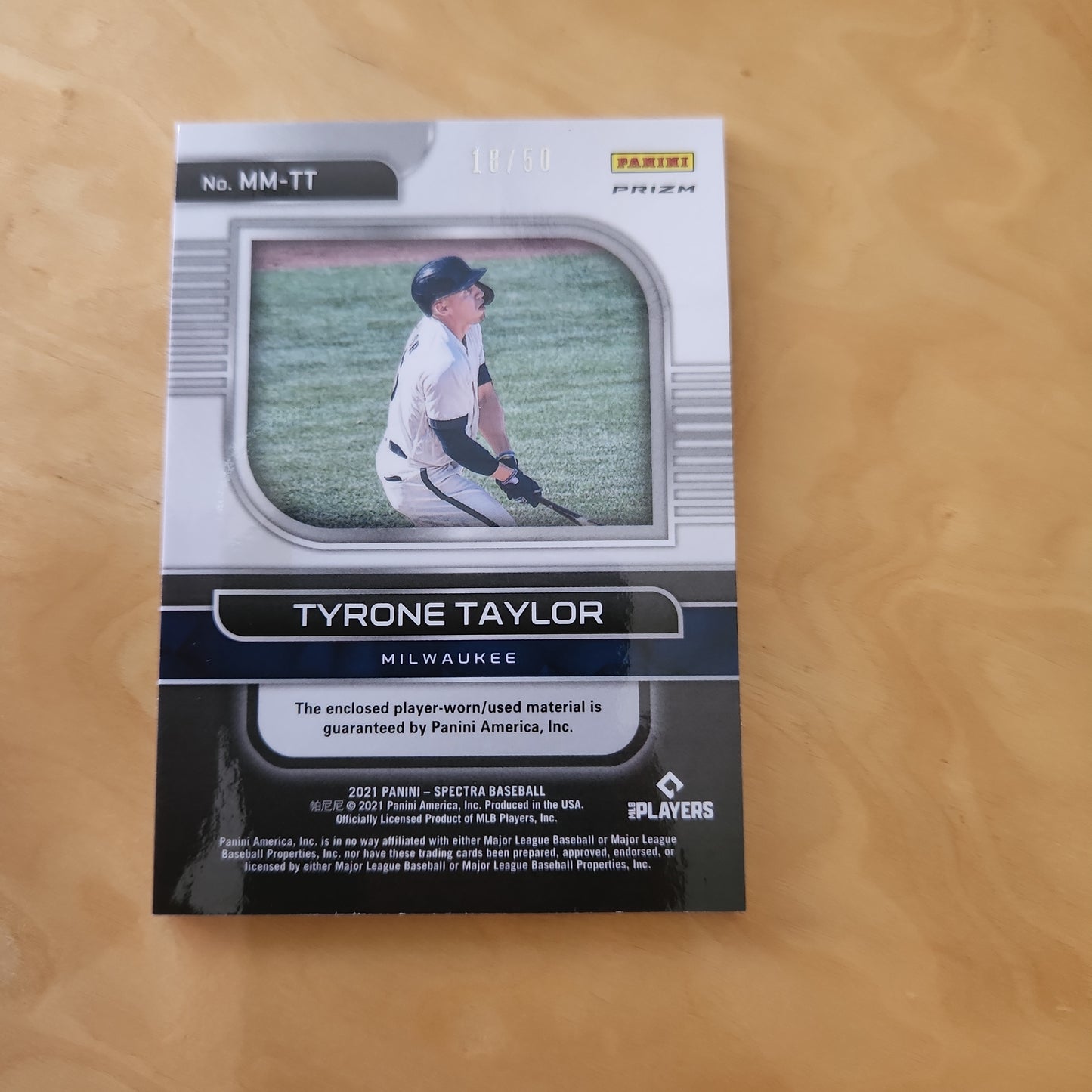 Panini Prizm Spectrum Mooumetal Tyrone Taylor Patch 18/50 #MM-TT