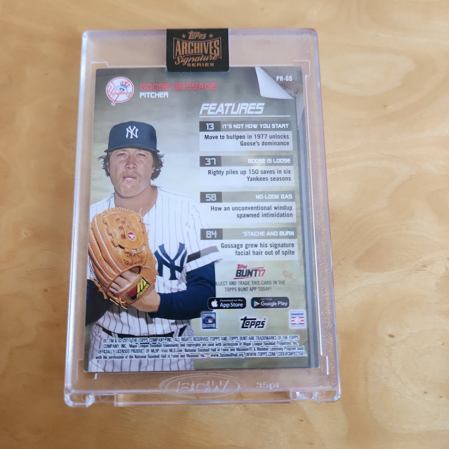 Topps Bunt17 Programs Archives Signature Series Goose Gossage Auto 1/1 #PR-GG