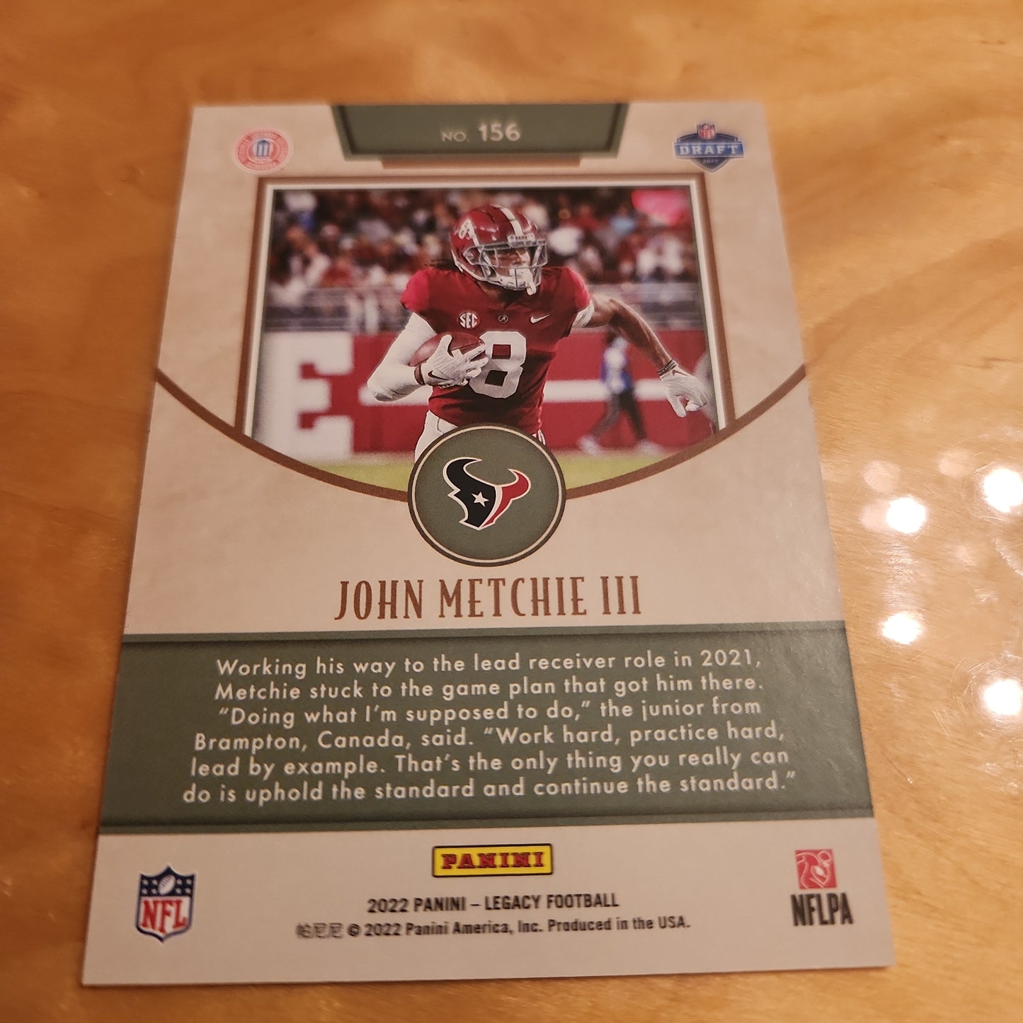 Panini Legacy Rookie Yellow Parallel John Metche III RC #156