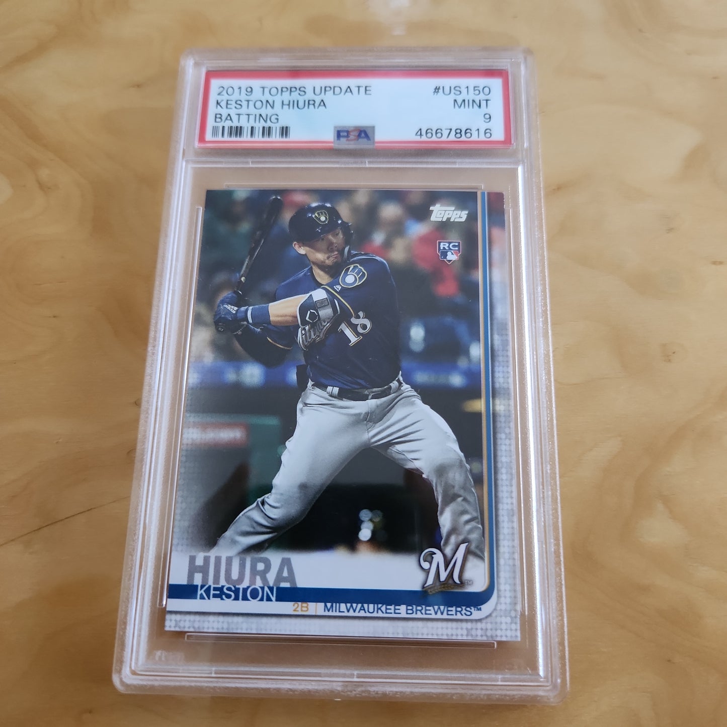 Topps Update Series Picture Variation Keston Hiura RC PSA Grade 9 #US150