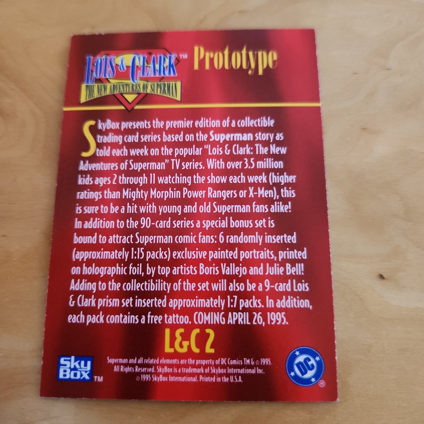 Sky Box Prototype Lois & Clark The New Adventures of Superman Lois And Superman