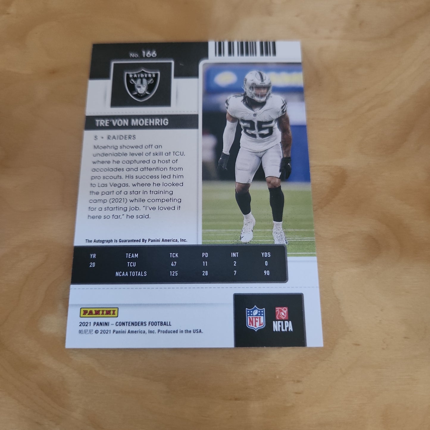 Panini Contenders Rookie Ticket Tre'Von Moehrig RC Auro #166