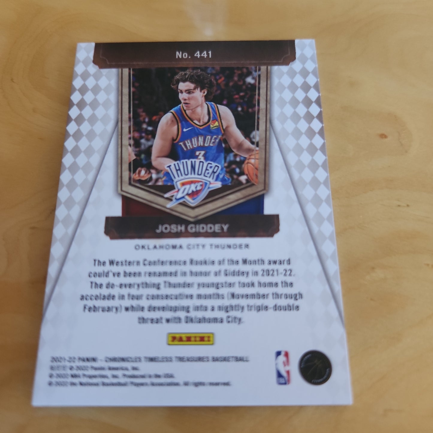 Panini Timeless Freasures Red Parallel Josh Giddey 130/149 #441