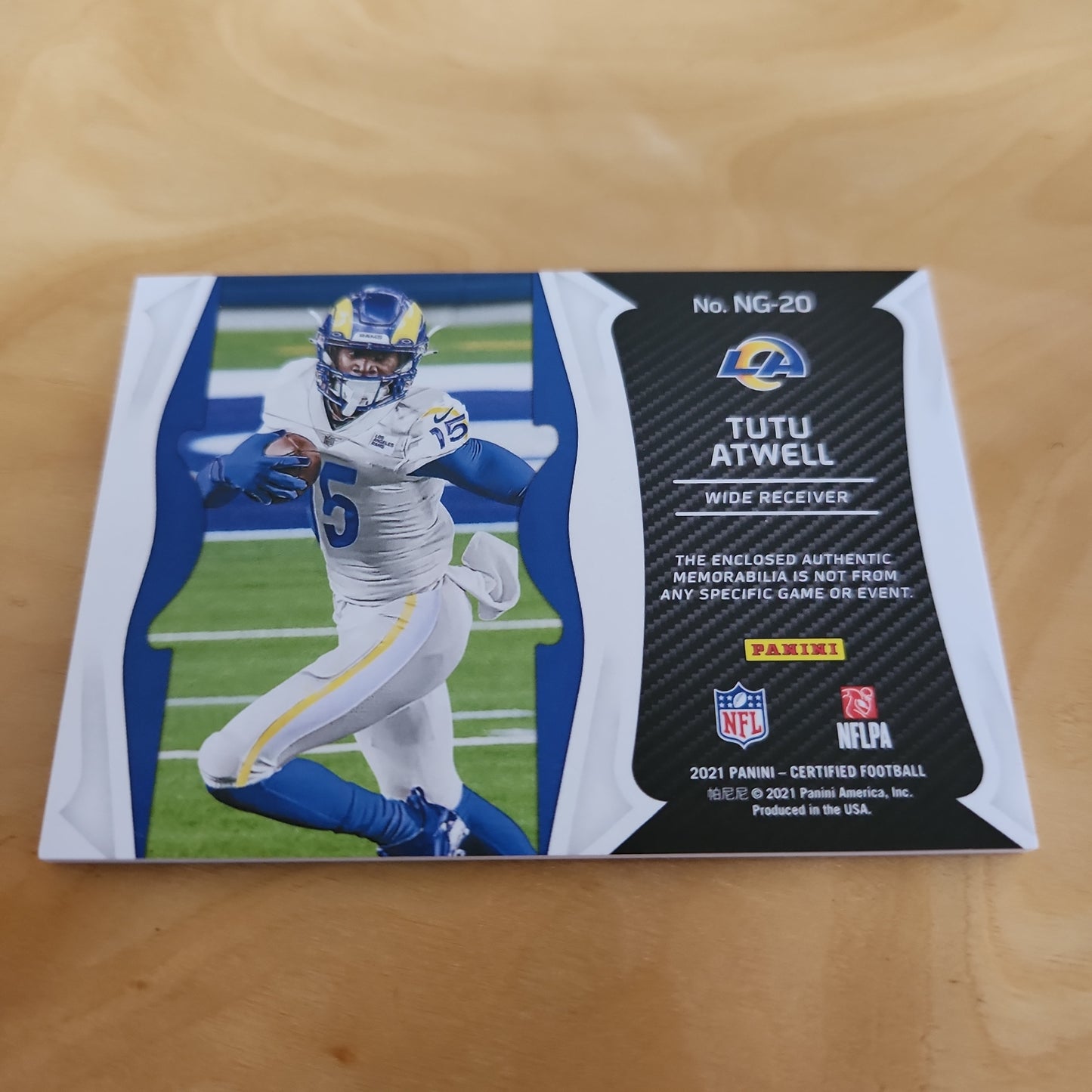 Panini Certified New Generation Tutu Atwell Jersey Patch RC 253/299 #NG-20