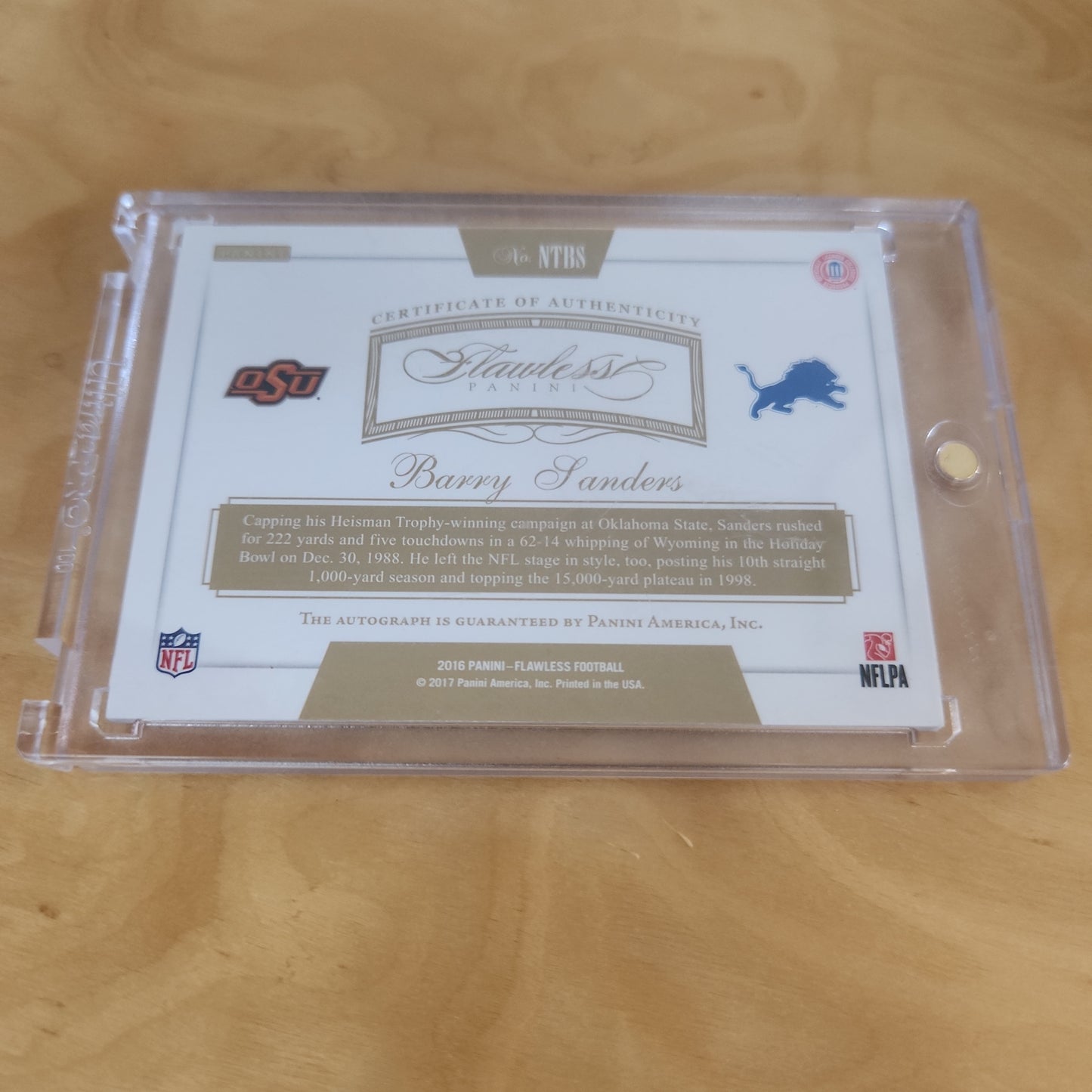 Panini Flawless Now & Then Signatures Barry Sanders 03/10 #NTBS