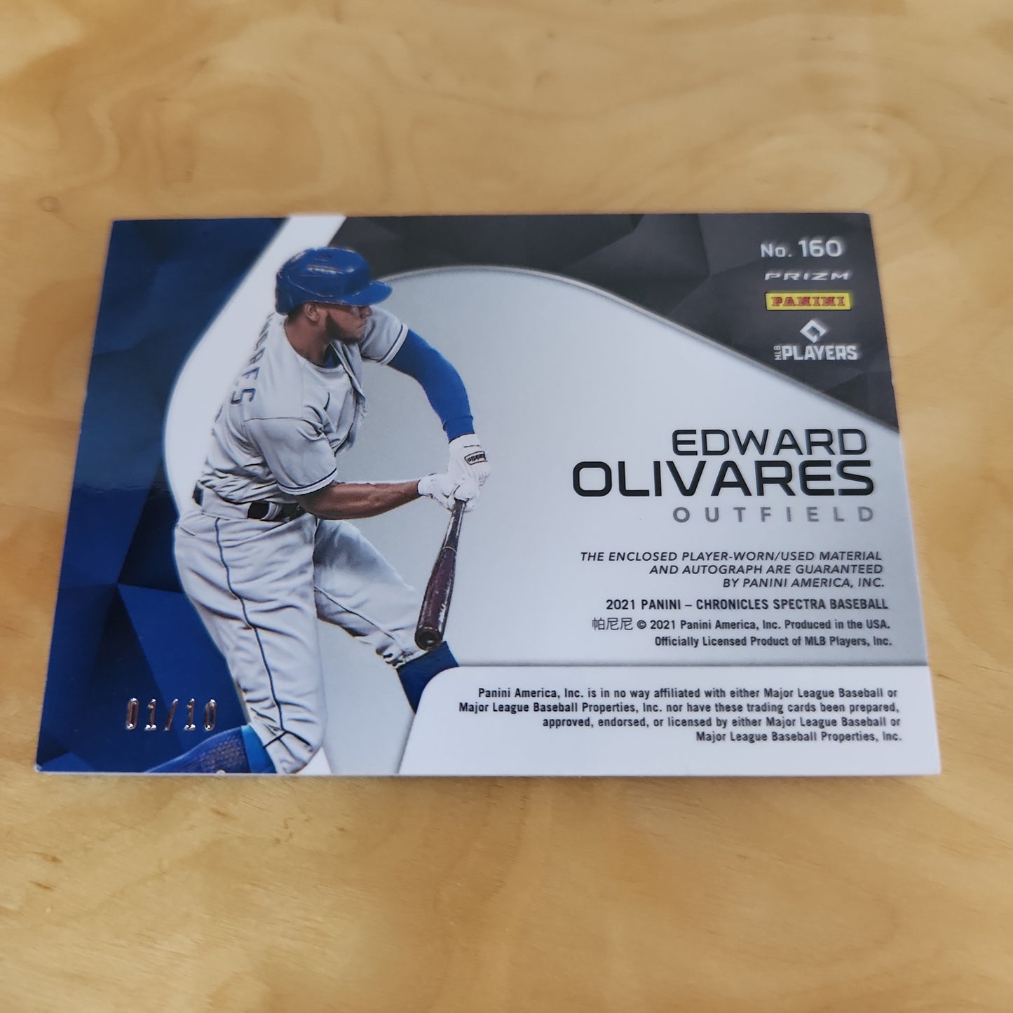 Panini Prizm Spectrr Edward Olivares RC Jersey Patch Auto 1/10 #160