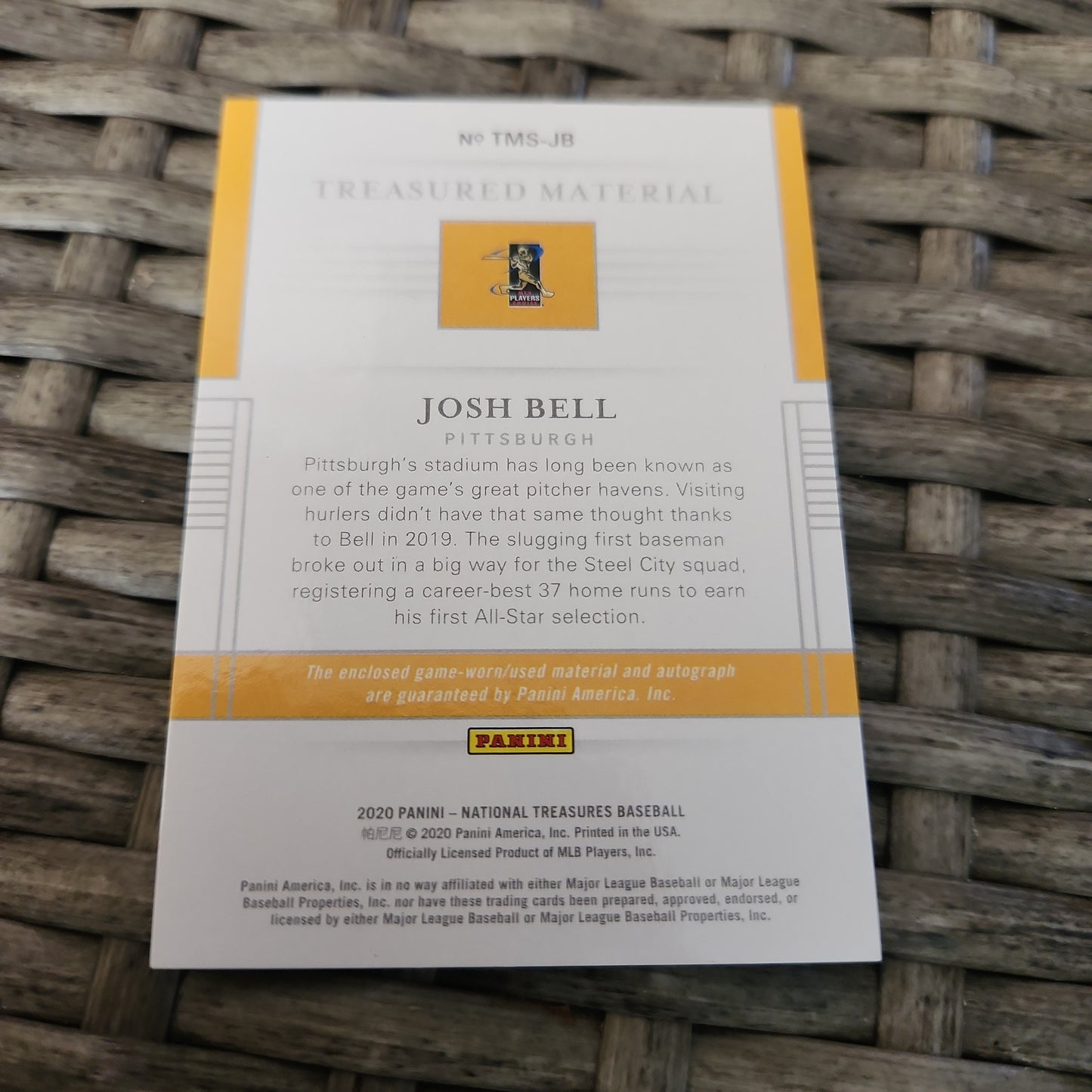 Panini National Treasures Josh Hill Jersey Patch Auto 57/99 #TMS-JB
