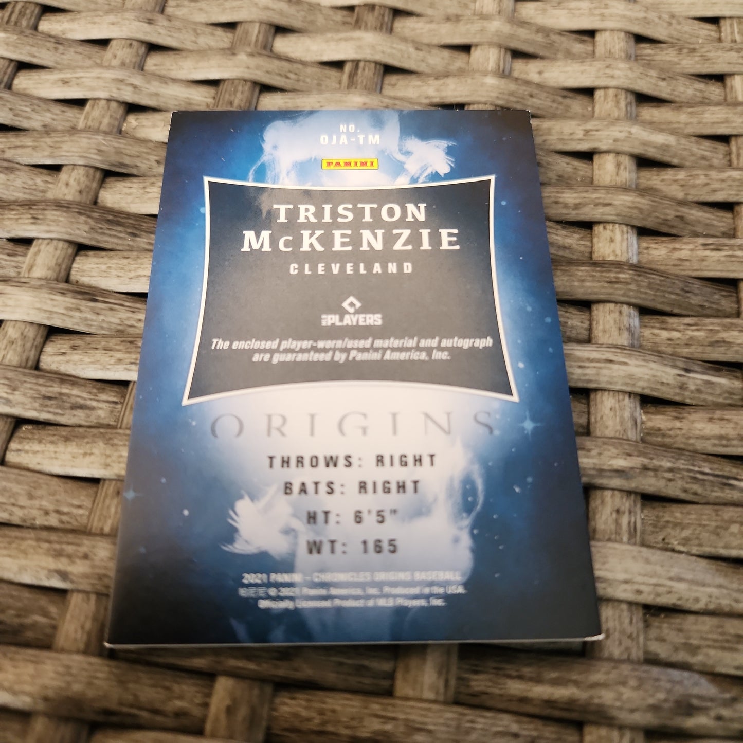 Panini Orgins Tristion McKenzie RC Jersey Patch Auto 41/90 #OJA-TM