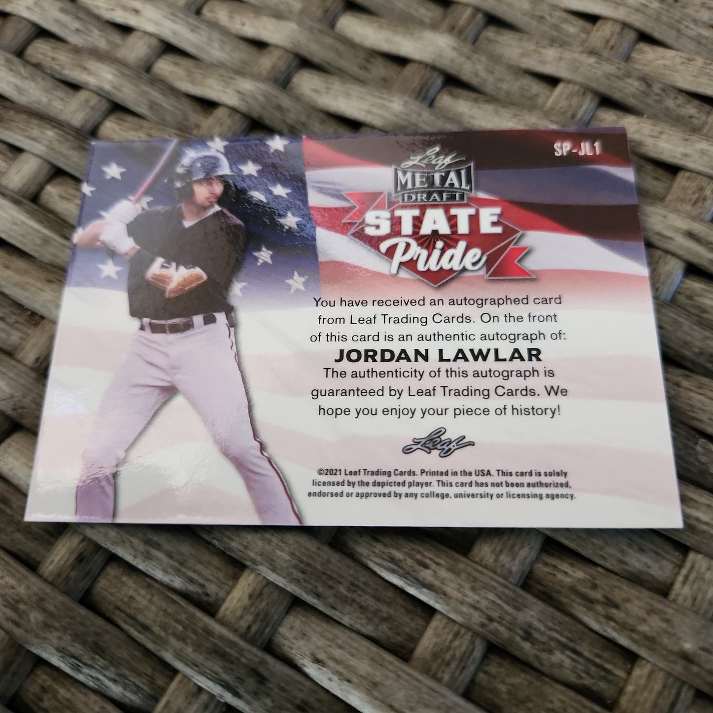 Leaf Metal Draft State Pride Cracked Ice Jordan Lawlar Auto #SP-JL1