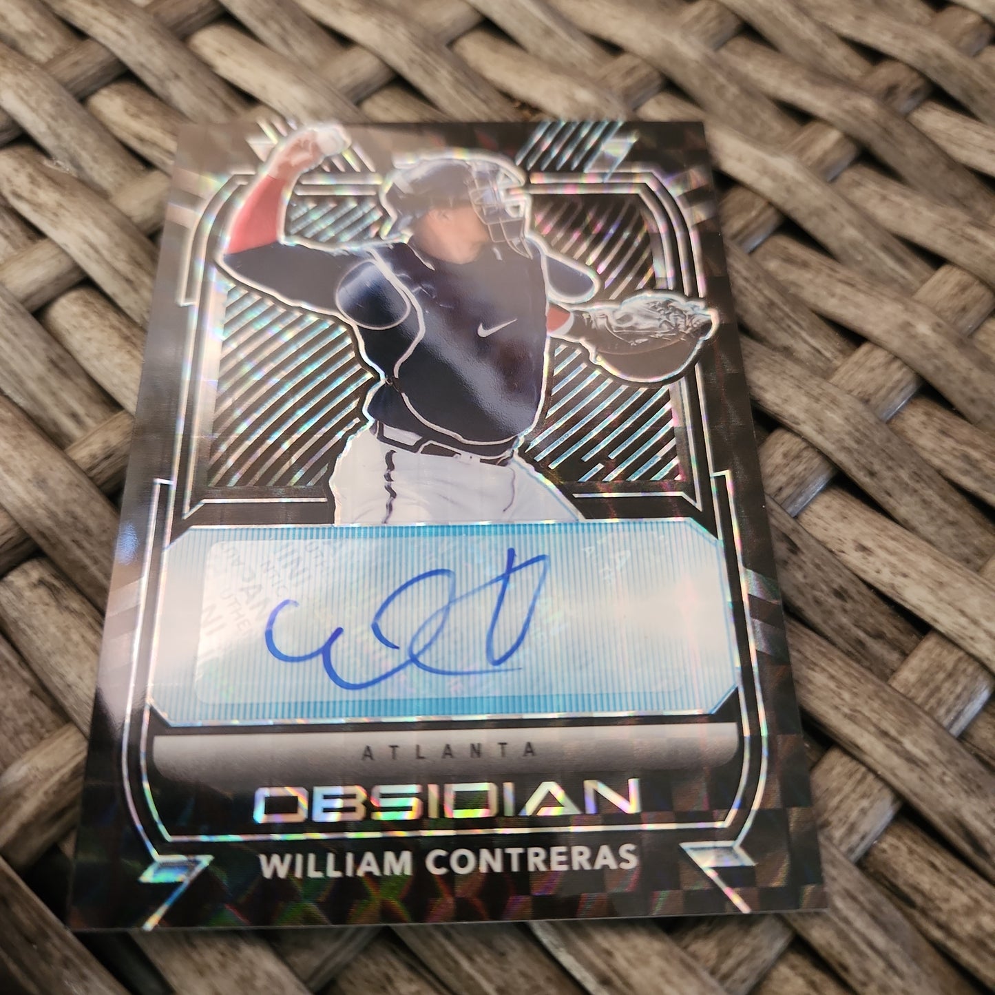 Panini Obsidian Blue Parallel Williams Contreras Auto 1/1 #O-WC