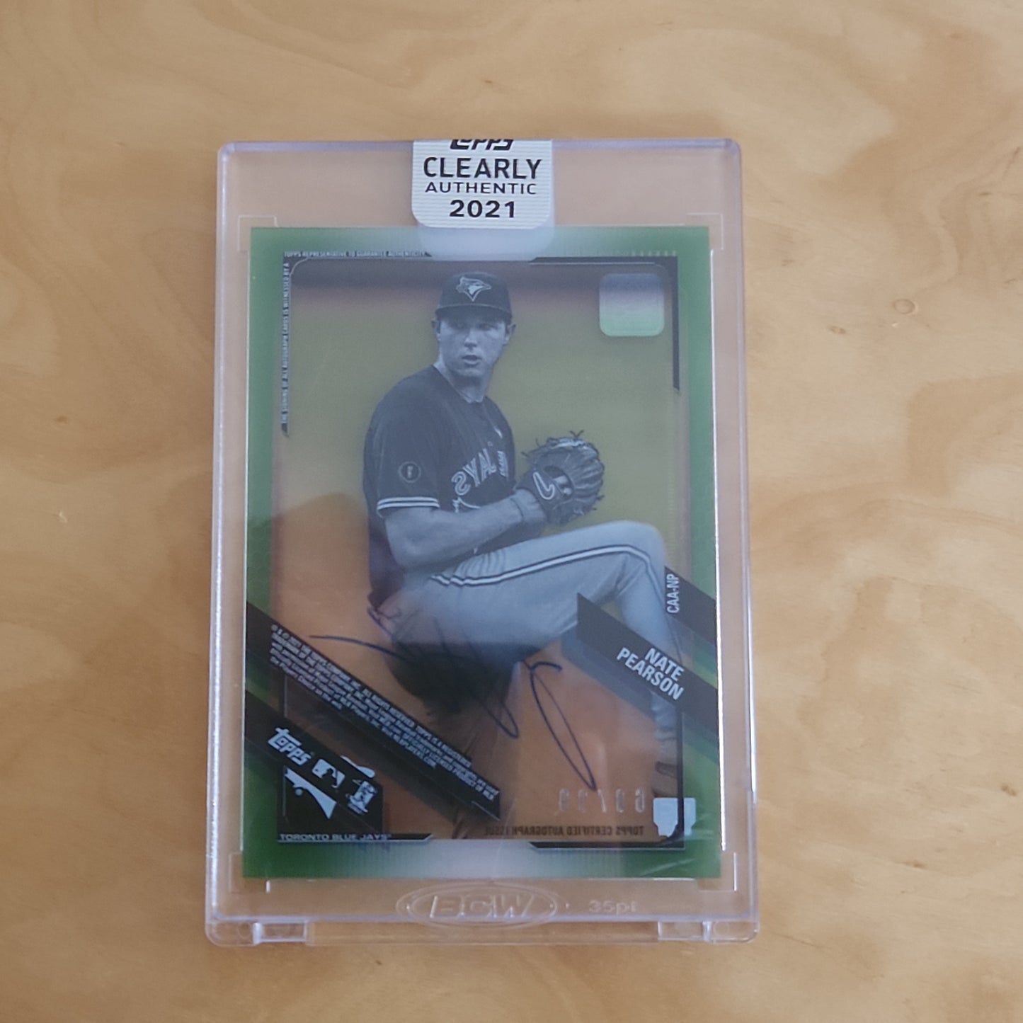 Topps 70th Anniversary Clear Green Parallel Nate Pearson RC Auto 68/99 #CAA-NP