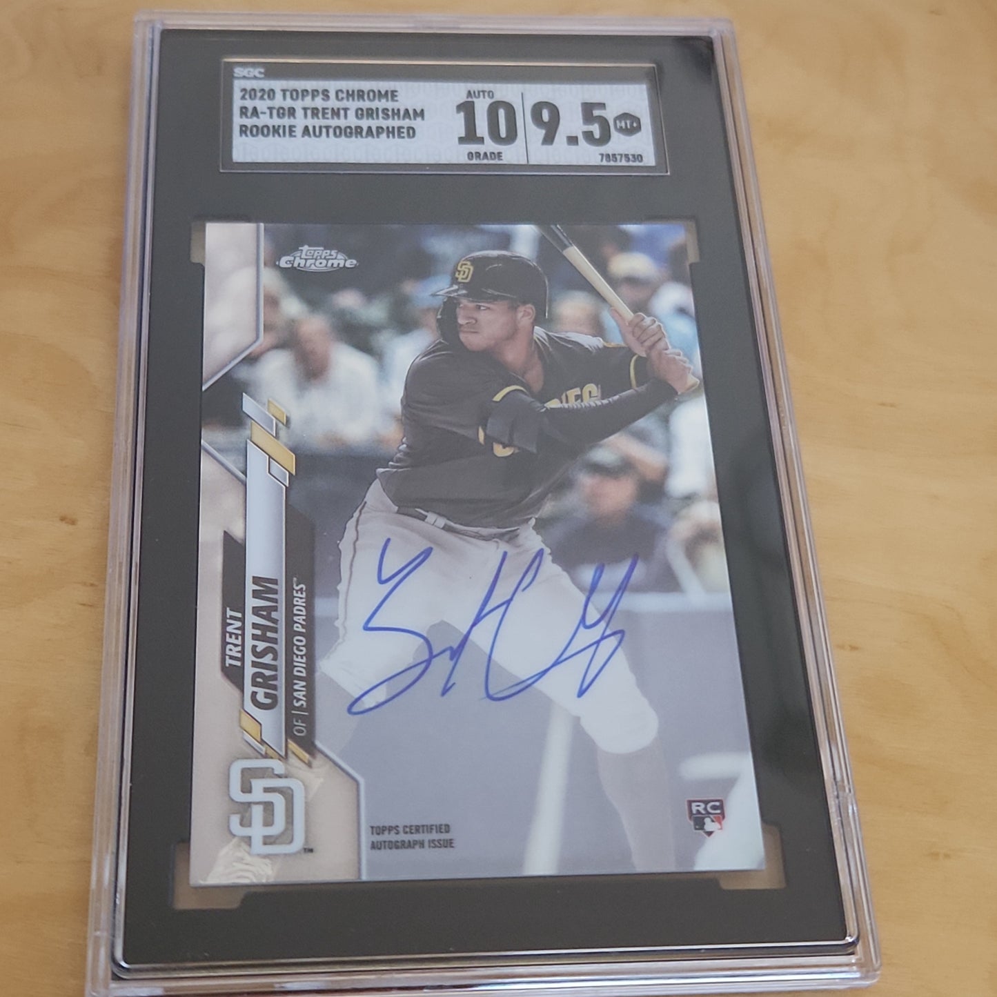 Graded SGC 9.5 Mint Topps Chrome Trent Grisham Graded RC Auto 10 #RA-TGR