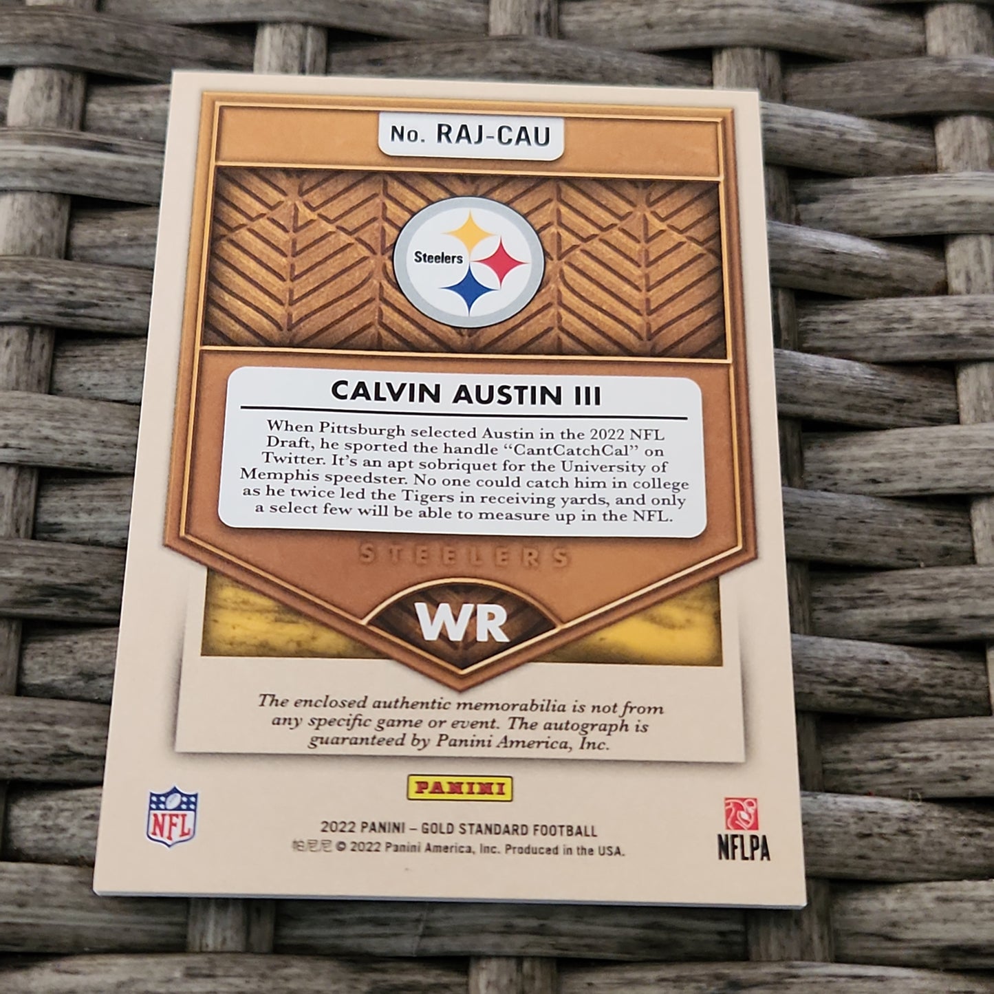 Panini GS Gol Parallel Calvin Austin III RC Auto Jersey Patch 103/149 #RAJ-CAU