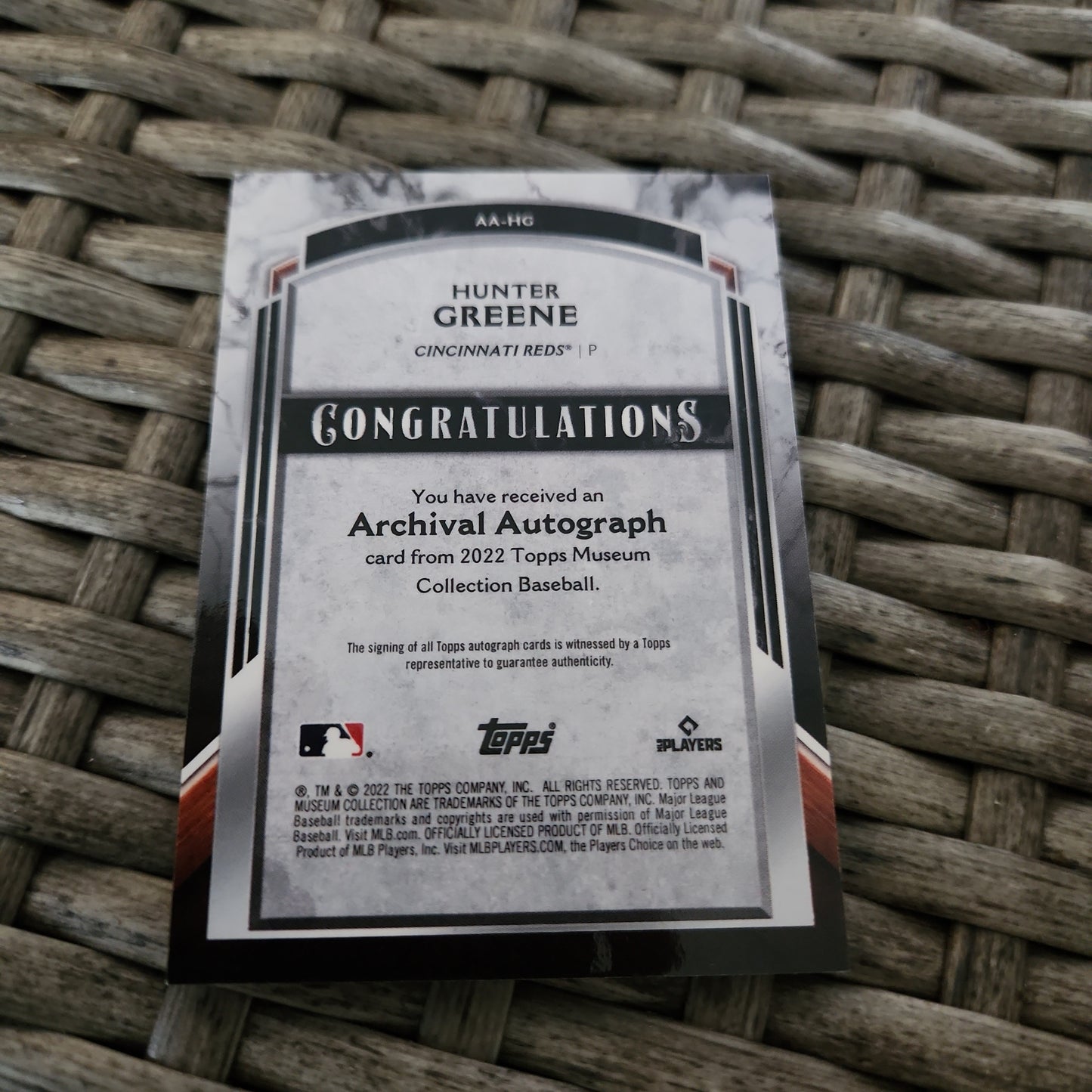 Topps Archvial Autohraphs Hunter Greene RC Auto 086/199 #AA-HG