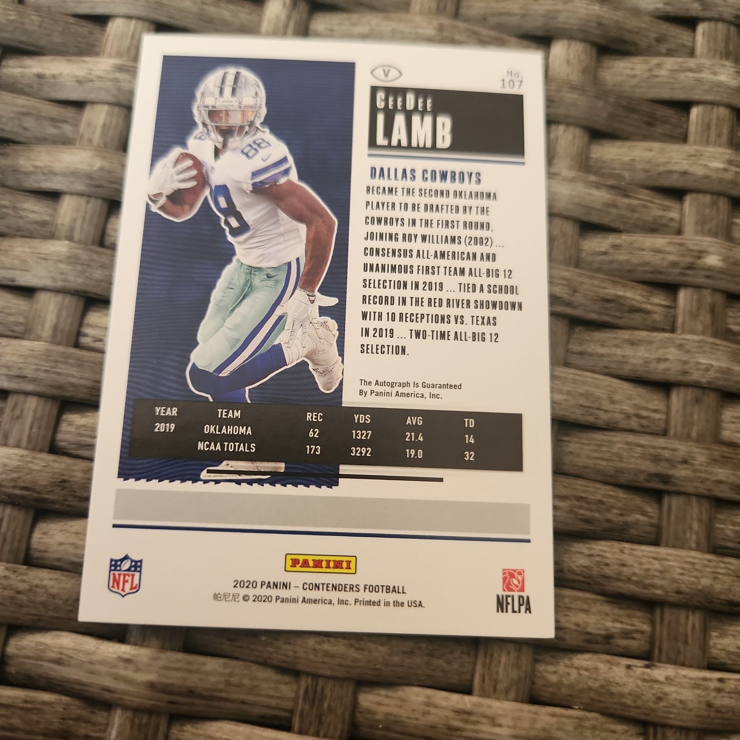 Panini Contenders Football Rookie Ticket CeeDee Lamb Auto #107