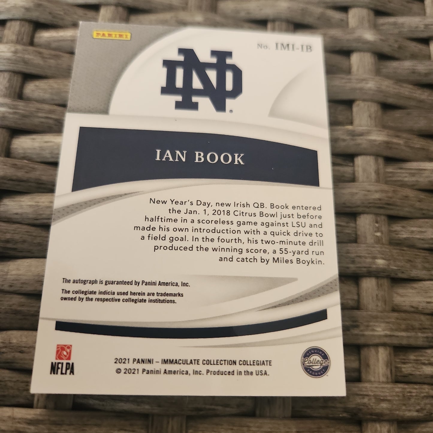 Panini Introductions Immaculate Red Parallel Ian Book RC Auto 03/25 #IMI-IB