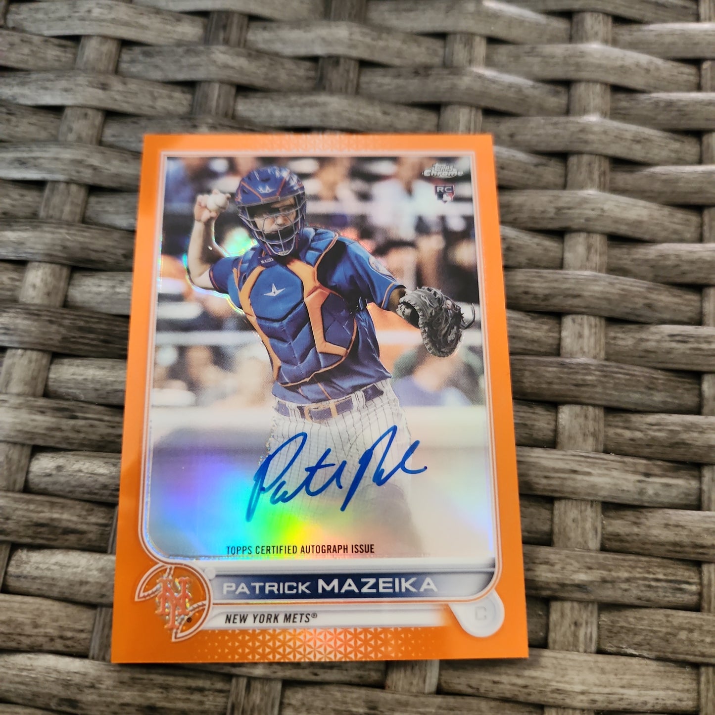 Topps Chrome Orange Parallel Patrick Mazeika RC Auto 19/25 #RA-PM