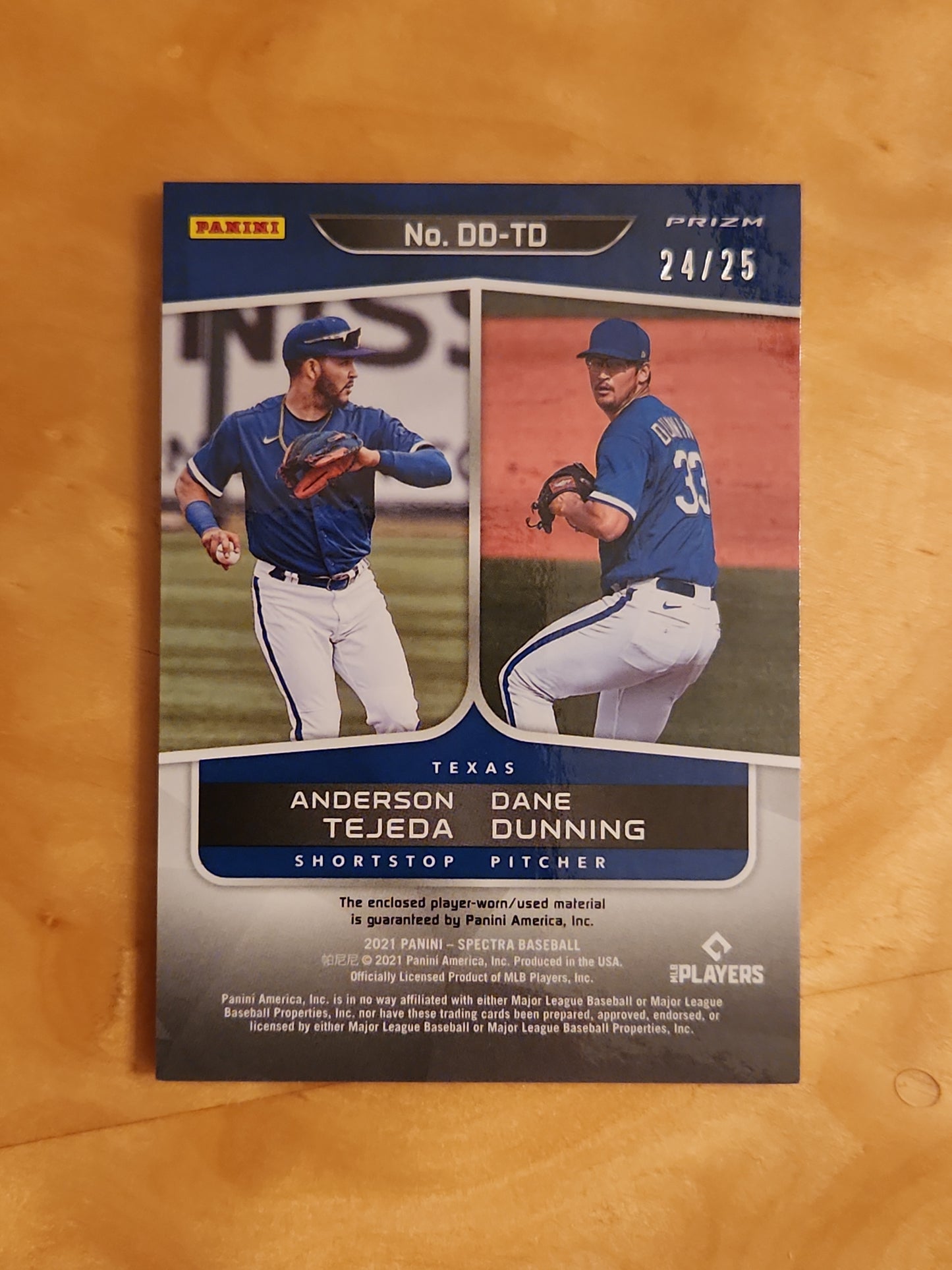 ANDERSON TEJEDA/DANE DUNNING RC 2021 Spectra 24/25 Dynamic Duos Green Rangers