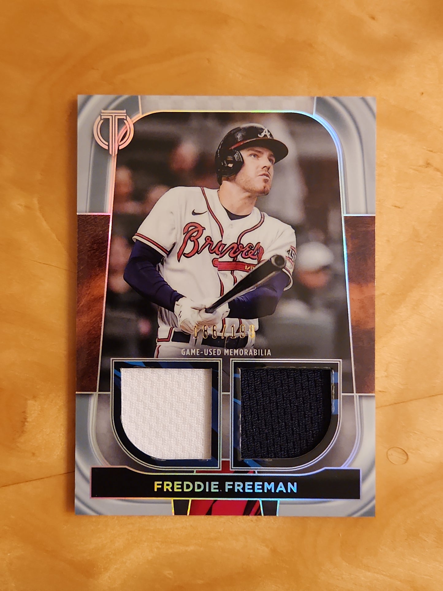 Freddie Freeman 2022 Topps Tribute Dual Relic 186/199 Atlanta Braves #DR-FF