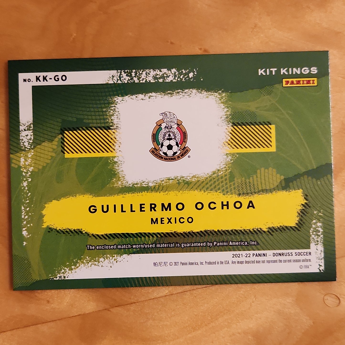 Guillermo Ochoa KIT KINGS 2021-22 Panini Donruss World Cup Qatar #KK-GO Mexico